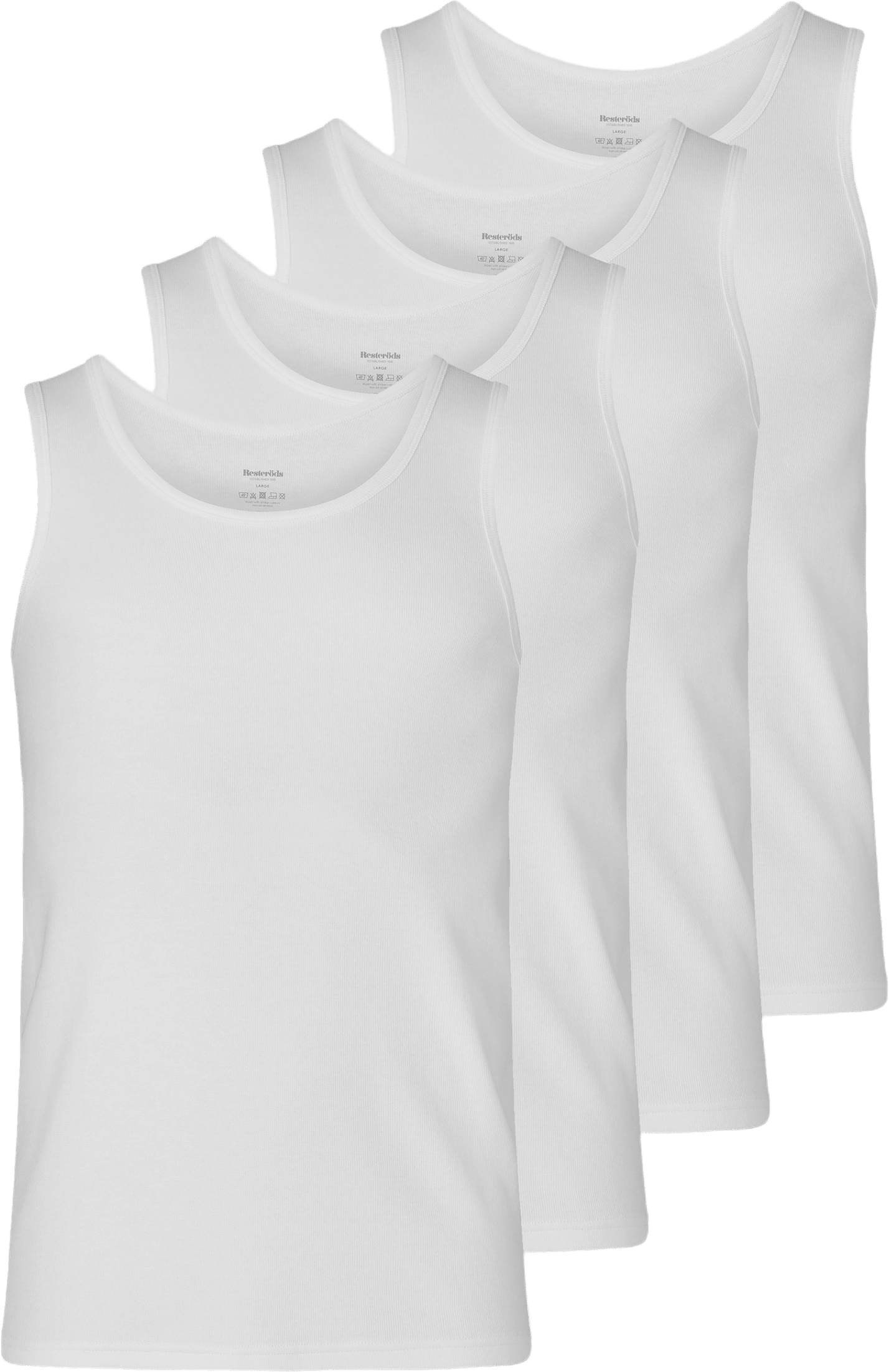 Bambu, Linne "rib", 4-pack, Svart, från Resteröds, i färgen white.