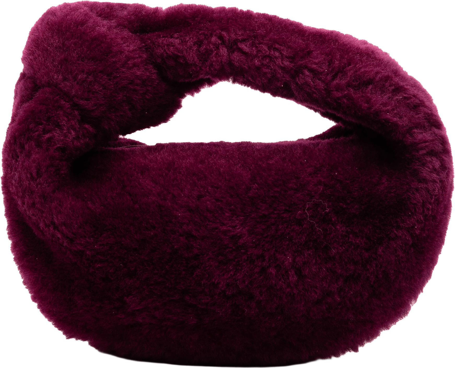 Bottega Veneta Mini Shearling Jodie, från Luxclusif, i färgen plum.