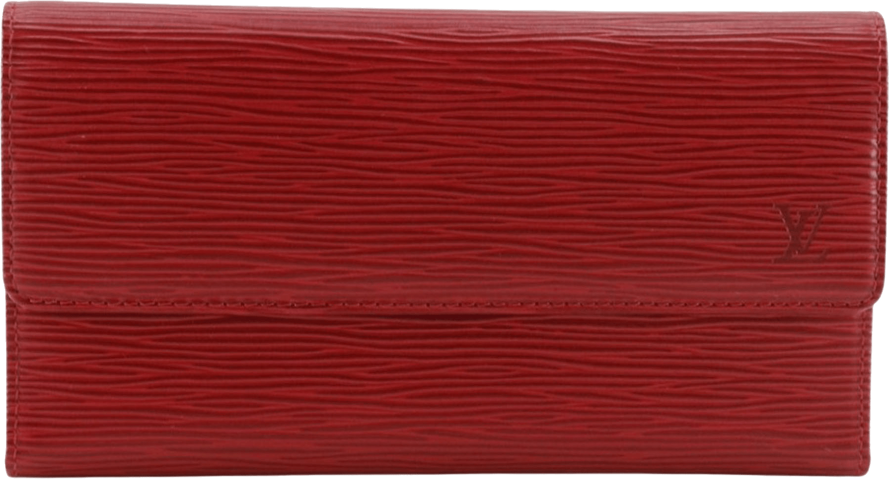 Louis Vuitton Epi Porte Tresor International Long Wallet, från Luxclusif, i färgen red.