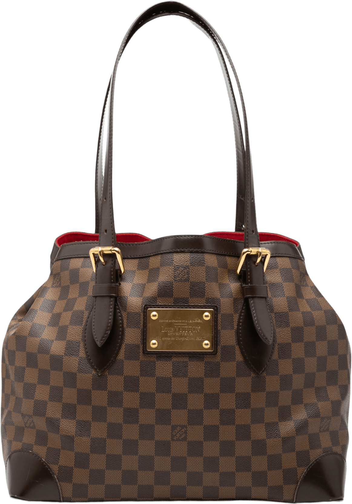 Louis Vuitton Damier Ebene Hampstead Mm, från Luxclusif, i färgen brown.