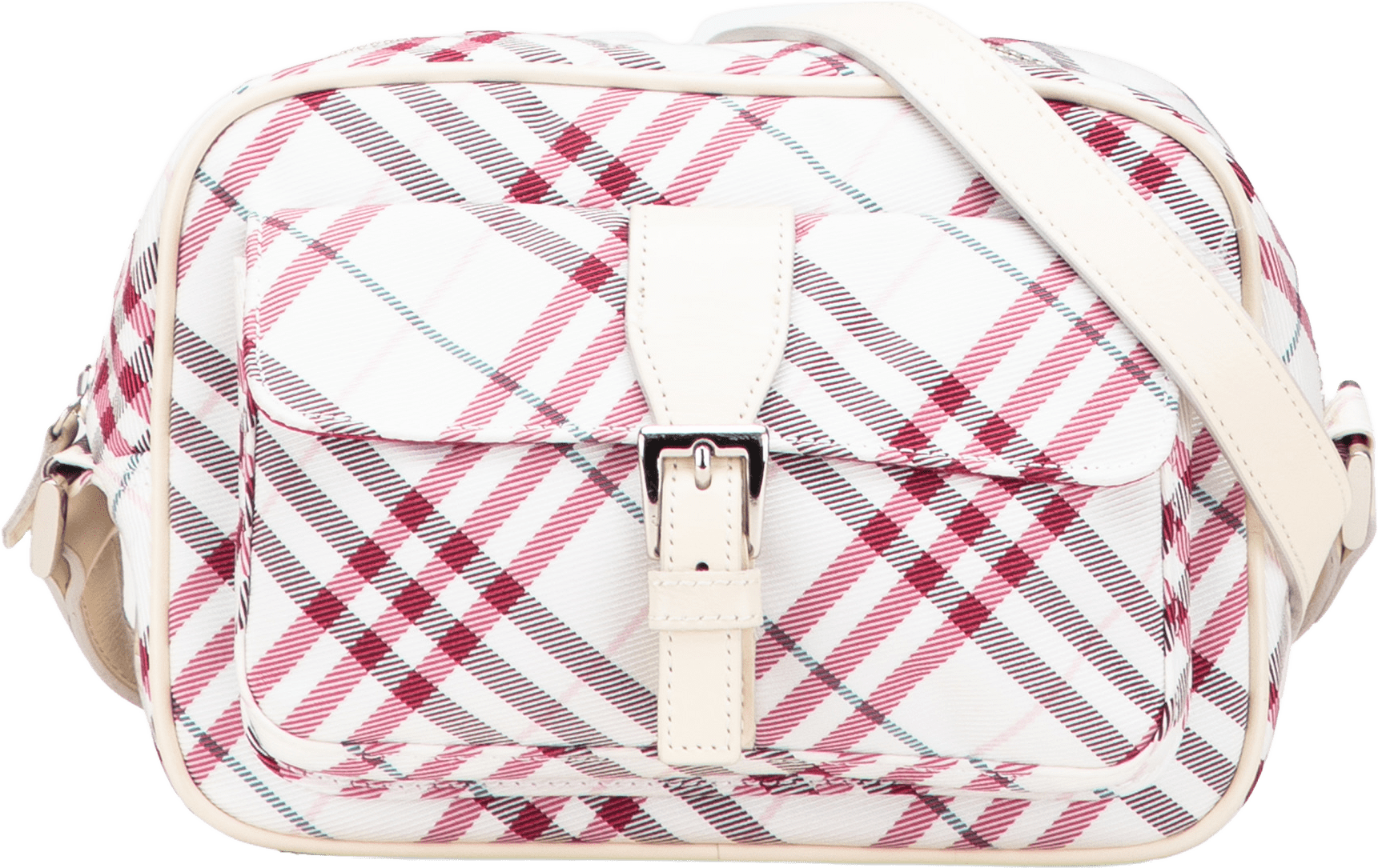 Burberry Nova Check Canvas Crossbody, från Luxclusif, i färgen white.