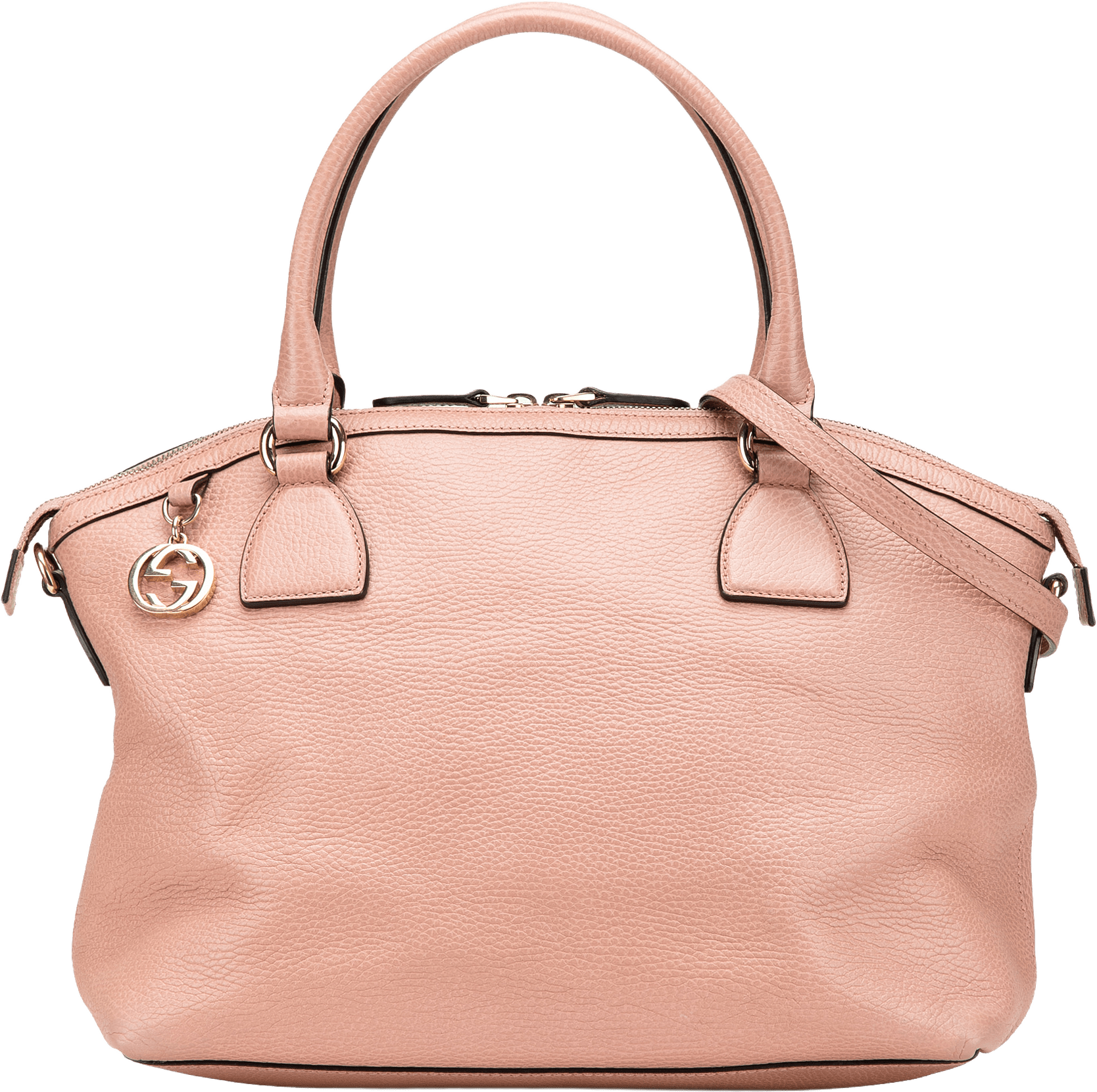 Gucci Medium Leather Gg Charm Dome Satchel, från Luxclusif, i färgen pink.