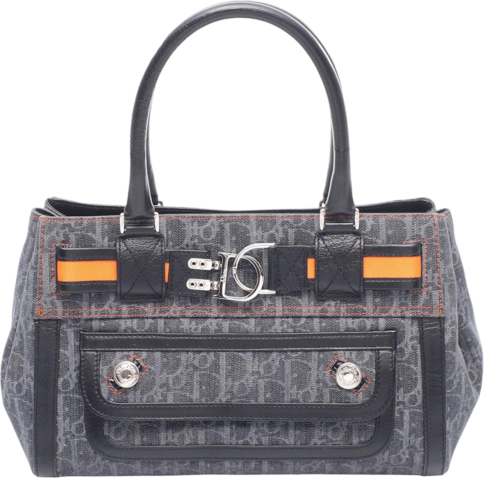 Dior Diorissimo Trotter Denim Flight Handle Bag, från Luxclusif, i färgen blå.