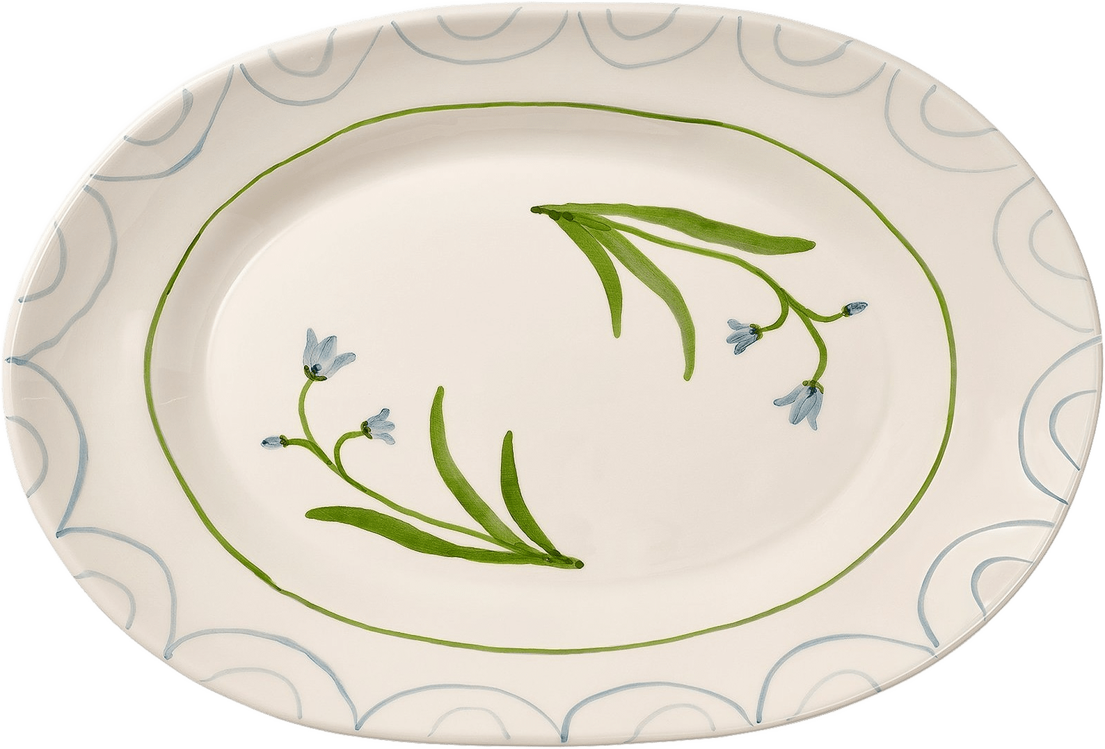 Cottage Flower Blue Bell Serveringsfat - 38.5x26 Cm, från Pick A Poppy, i färgen light blue.