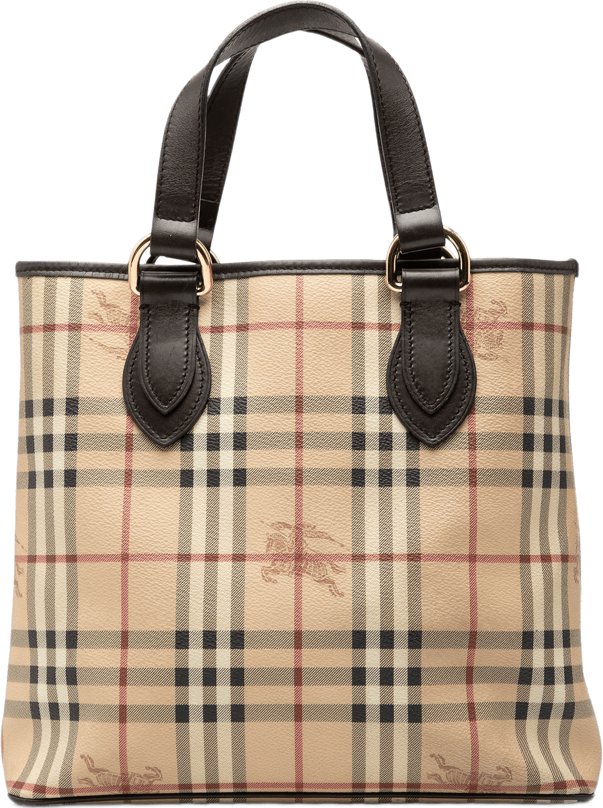 Burberry Haymarket Check Coated Canvas Tote, från Luxclusif, i färgen beige.