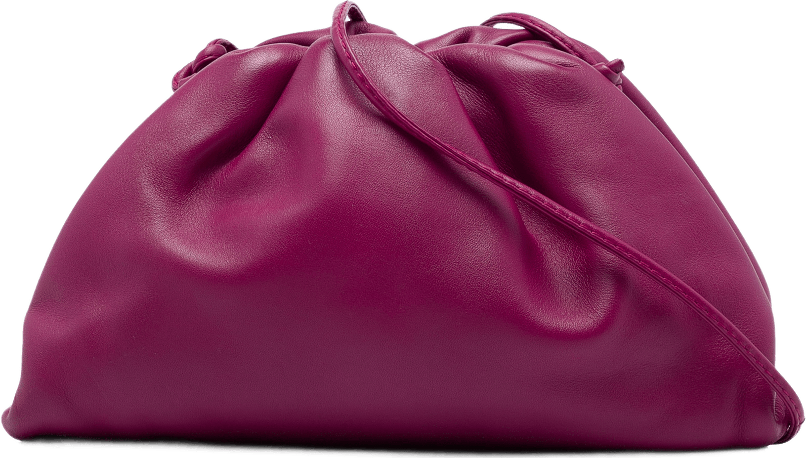 Bottega Veneta Lambskin The Mini Pouch Crossbody, från Luxclusif, i färgen purpur.
