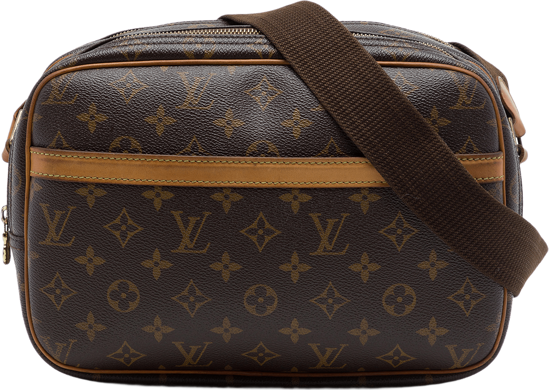 Louis Vuitton Monogram Reporter Pm, från Luxclusif, i färgen brun.