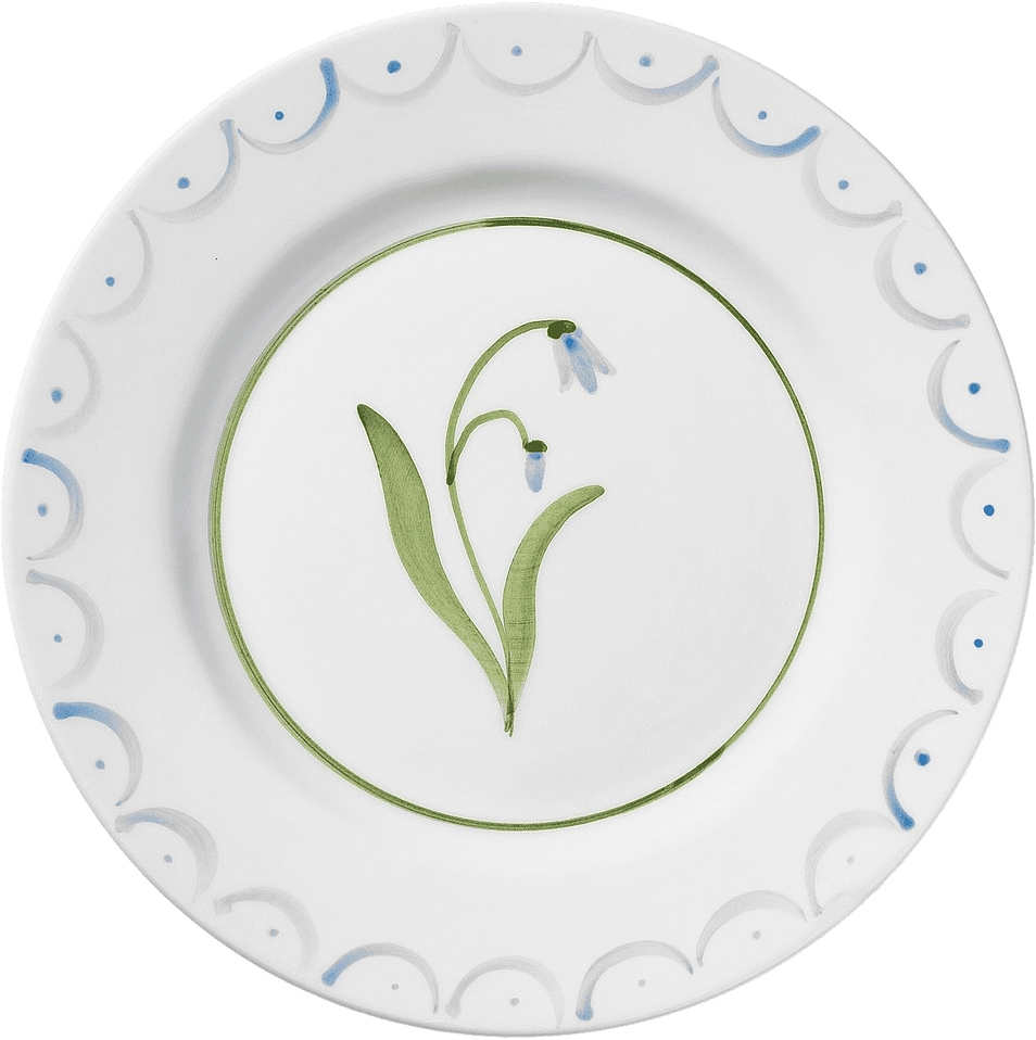 Cottage Flower Assiett - 22 Cm, från Pick A Poppy, i färgen light blue.