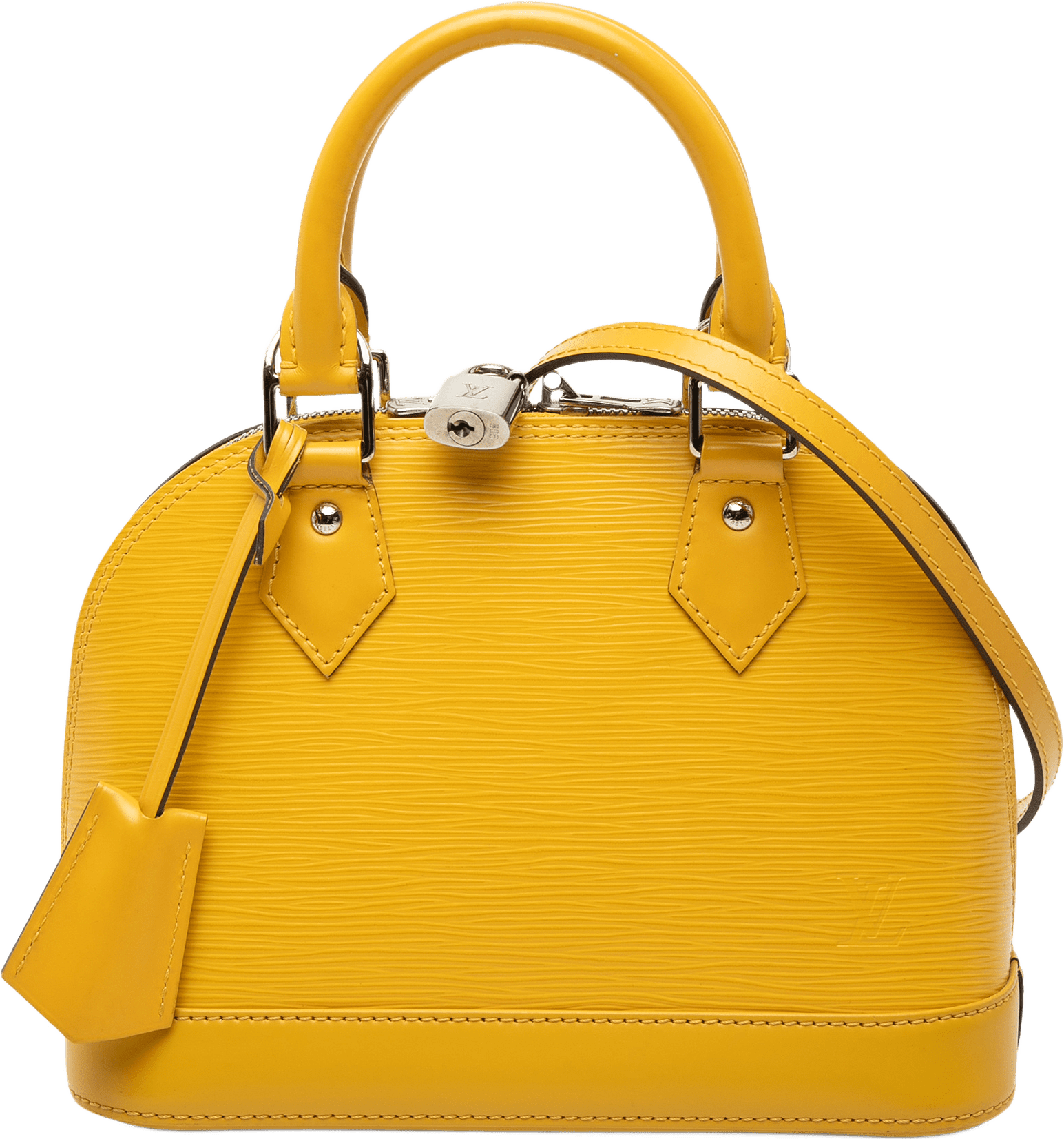 Louis Vuitton Epi Alma Bb, från Luxclusif, i färgen yellow.