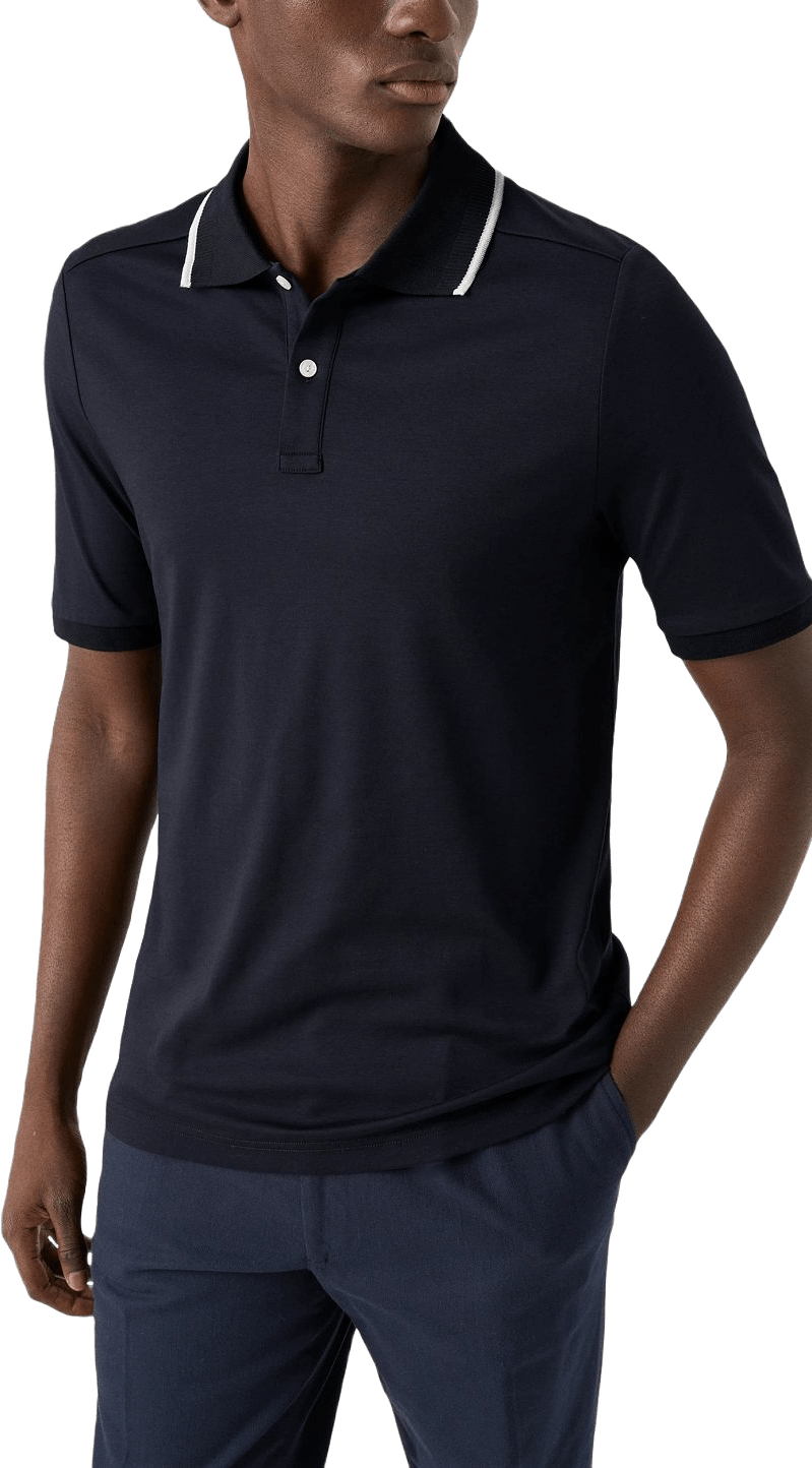 Polotröja, från Eton, i färgen navy blue.