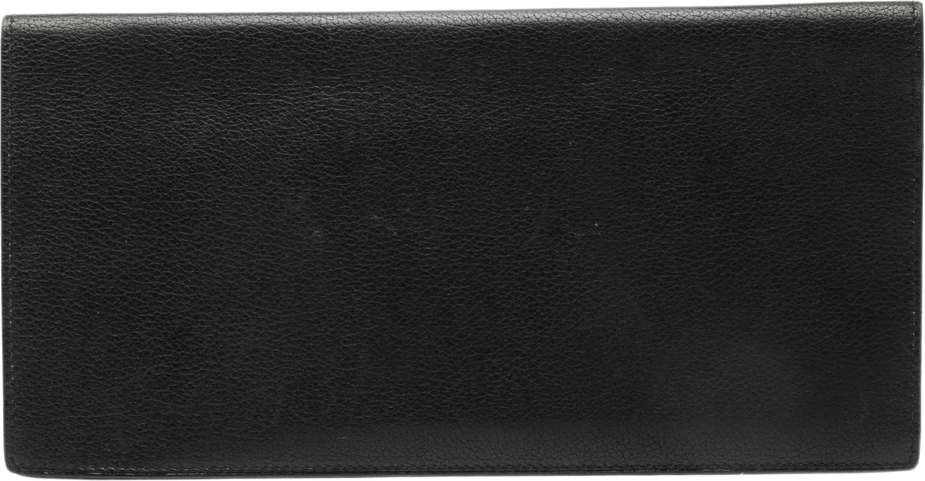 Hermès Leather Bifold Passport Holder, från Luxclusif, i färgen black.