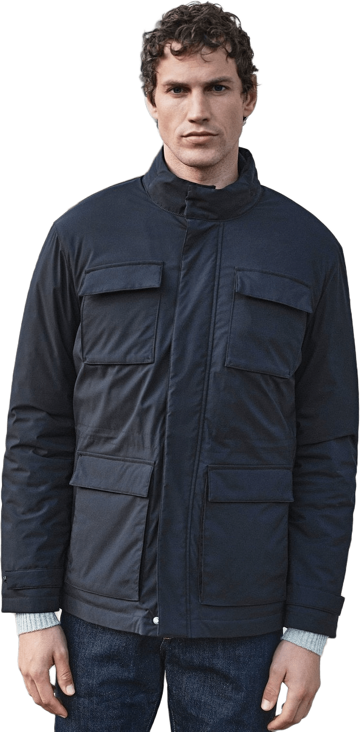 Padded Field Jacket Guarda, från John Henric, i färgen navy blue.