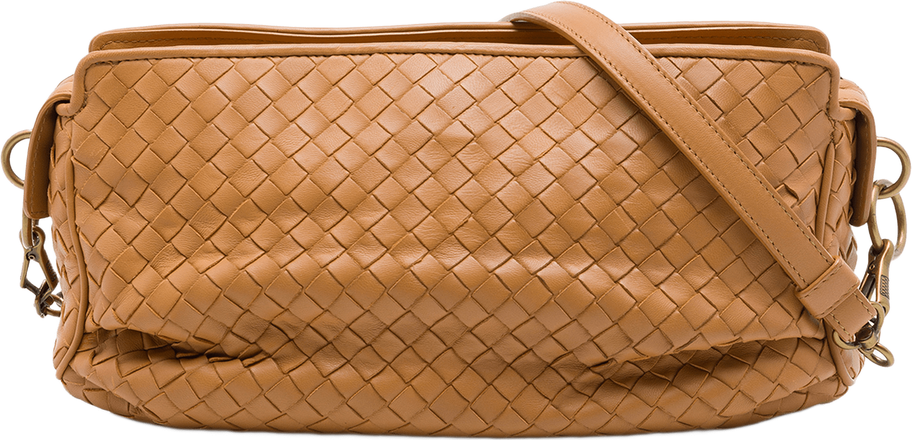 Bottega Veneta Nappa Intrecciato Crossbody, från Luxclusif, i färgen brun.