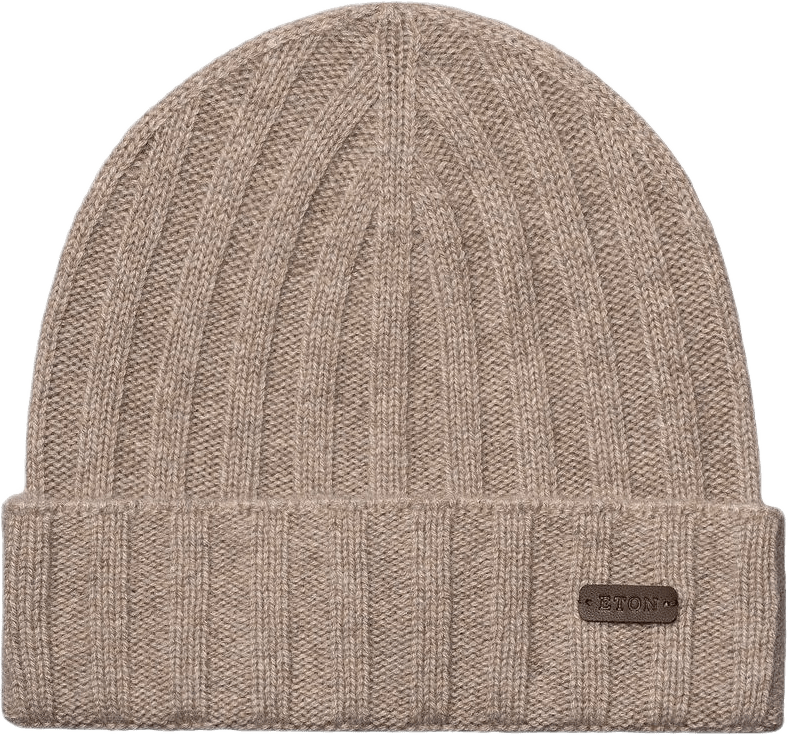 Stickad Mössa, från Eton, i färgen beige.