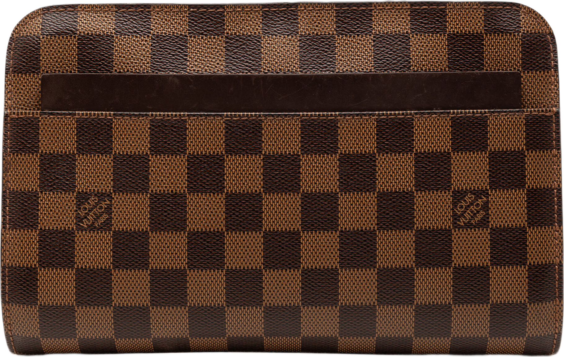 Louis Vuitton Damier Ebene Saint Louis Pochette, från Luxclusif, i färgen brun.