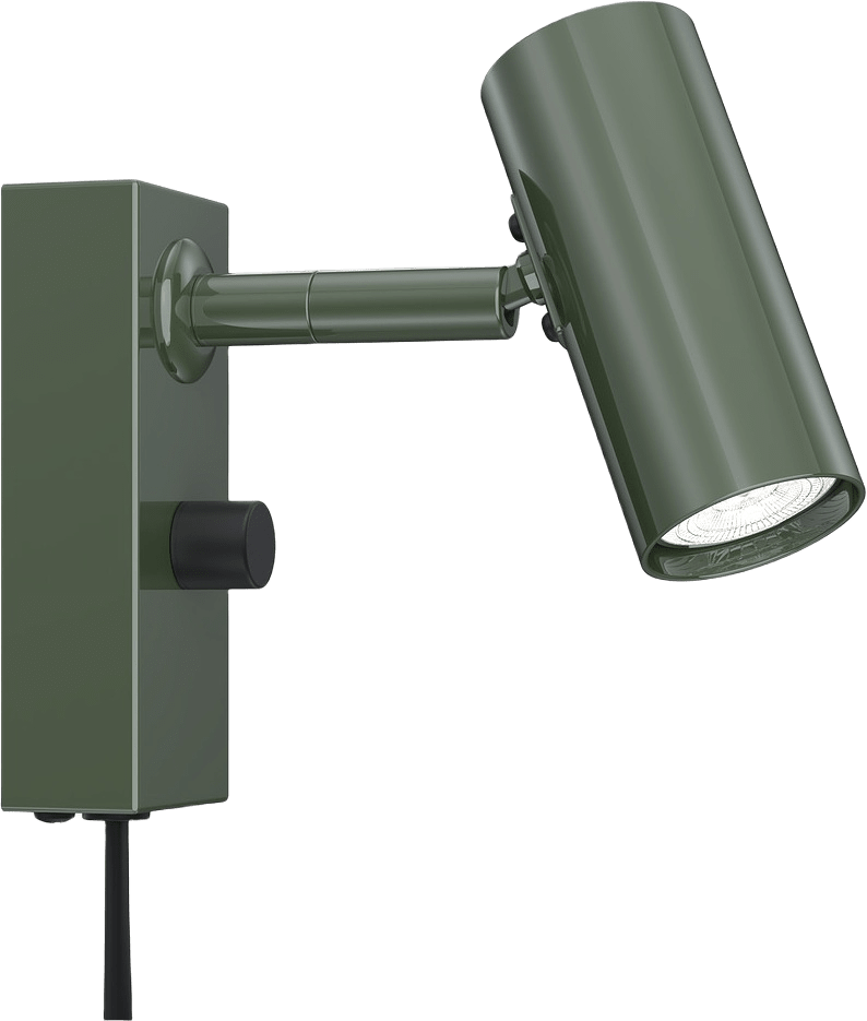 Vägglampa Cato, från Belid, i färgen blank skogsgrön/mattsvart.