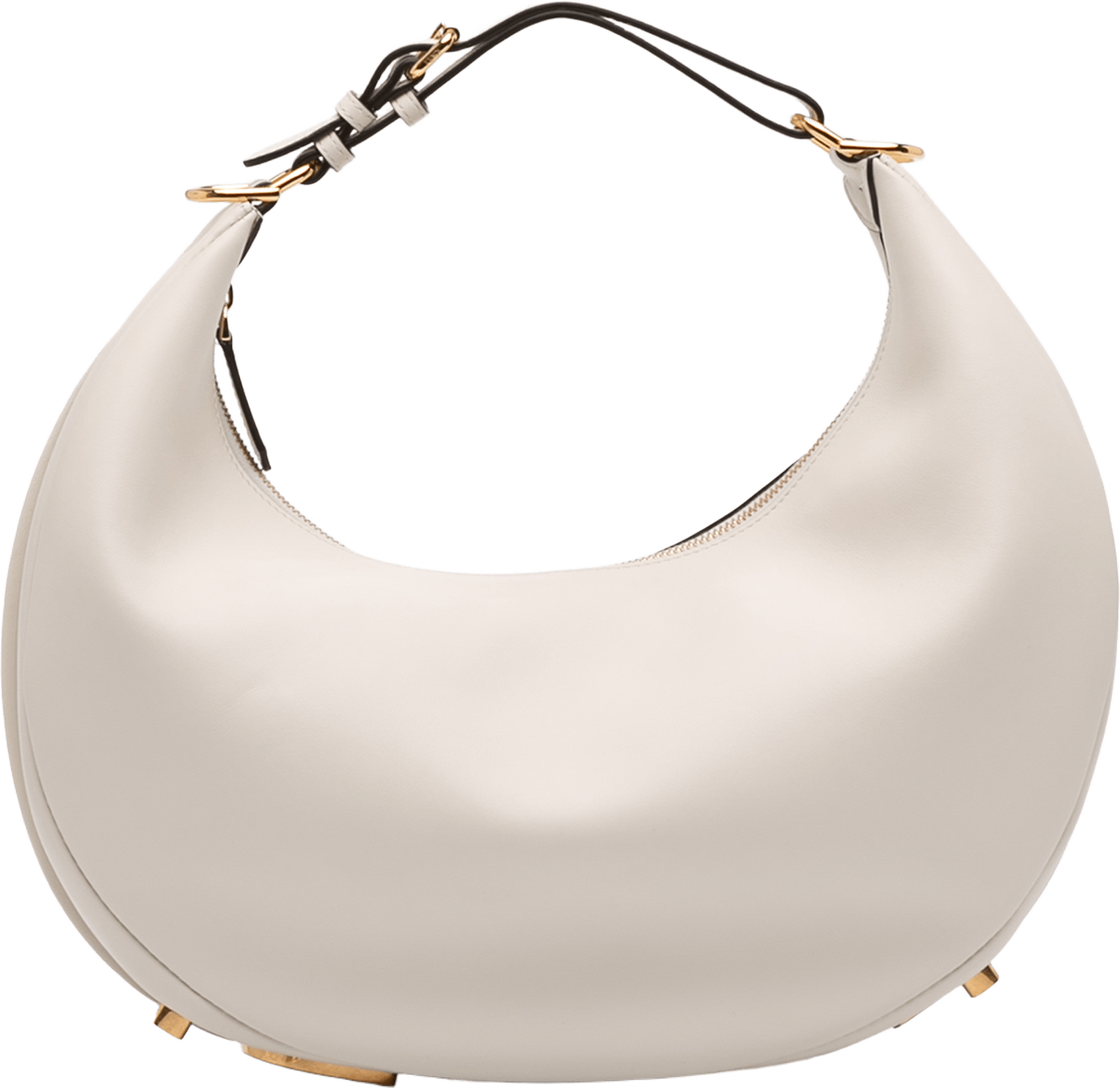 Fendi Medium Leather Fendigraphy Hobo, från Luxclusif, i färgen white.