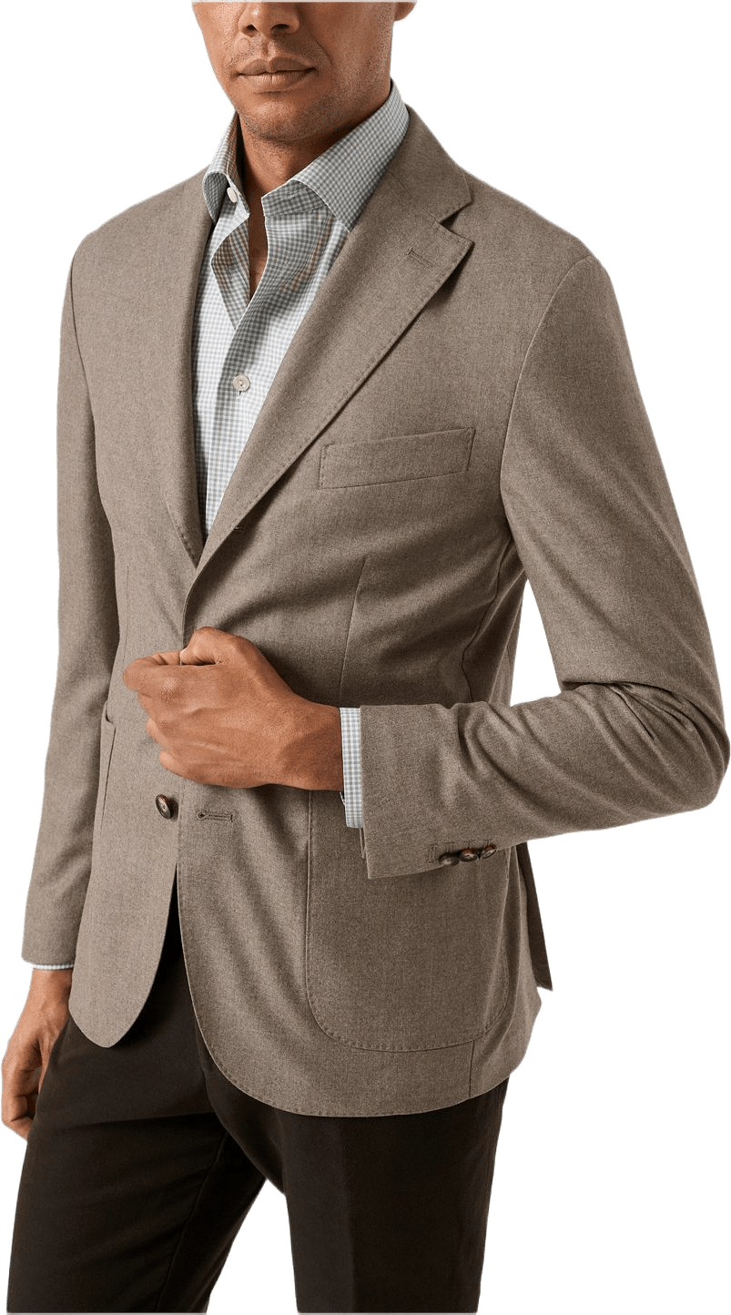 Soft Jacket I Flanell, från Eton, i färgen beige.