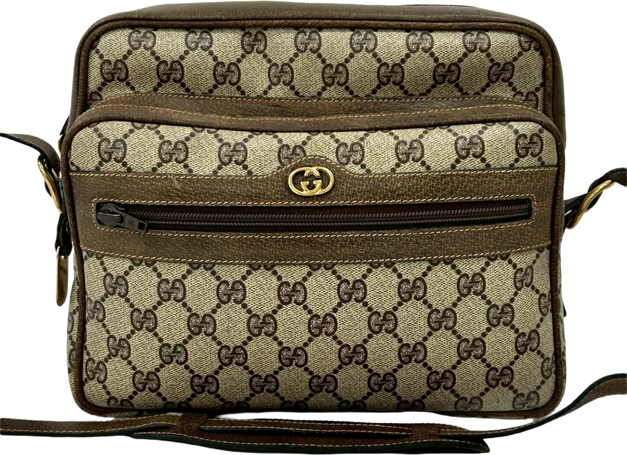 Gucci Gg Supreme Crossbody, från Luxclusif, i färgen beige.