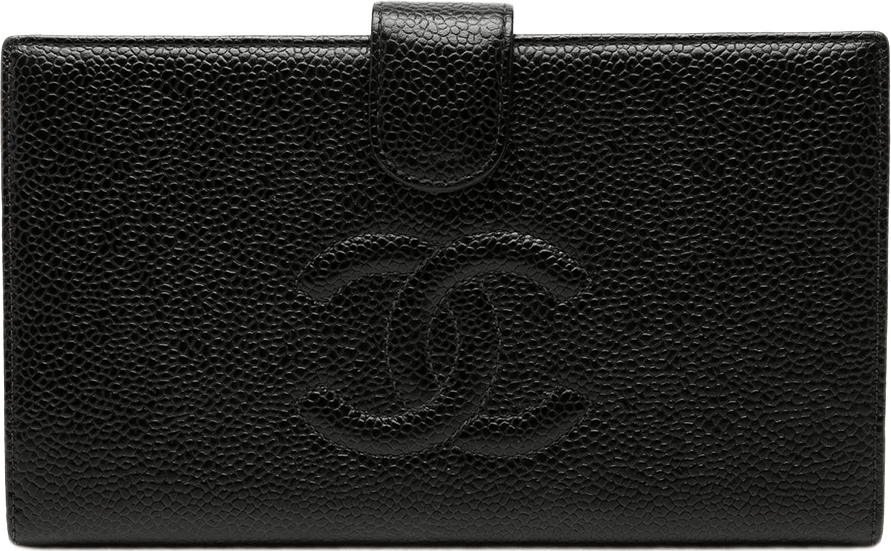 Chanel Cc Caviar French Long Wallet, från Luxclusif, i färgen svart.