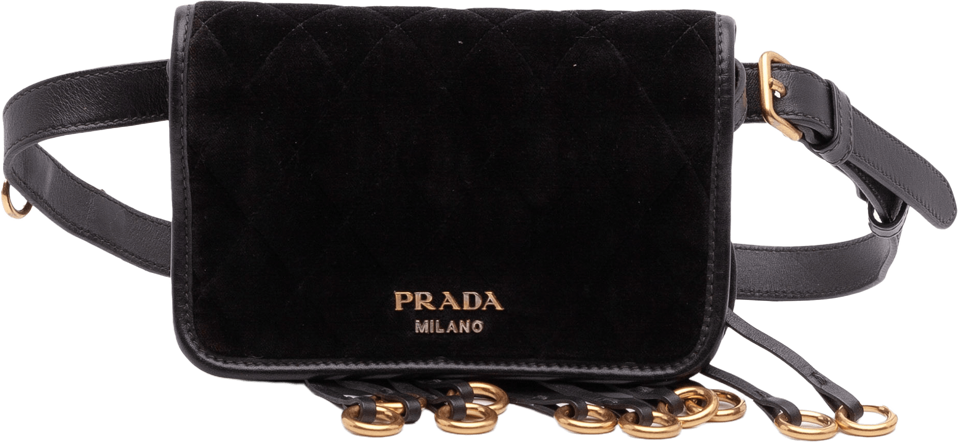 Prada Impuntu Velluto Corsaire Convertible Belt Bag, från Luxclusif, i färgen black.