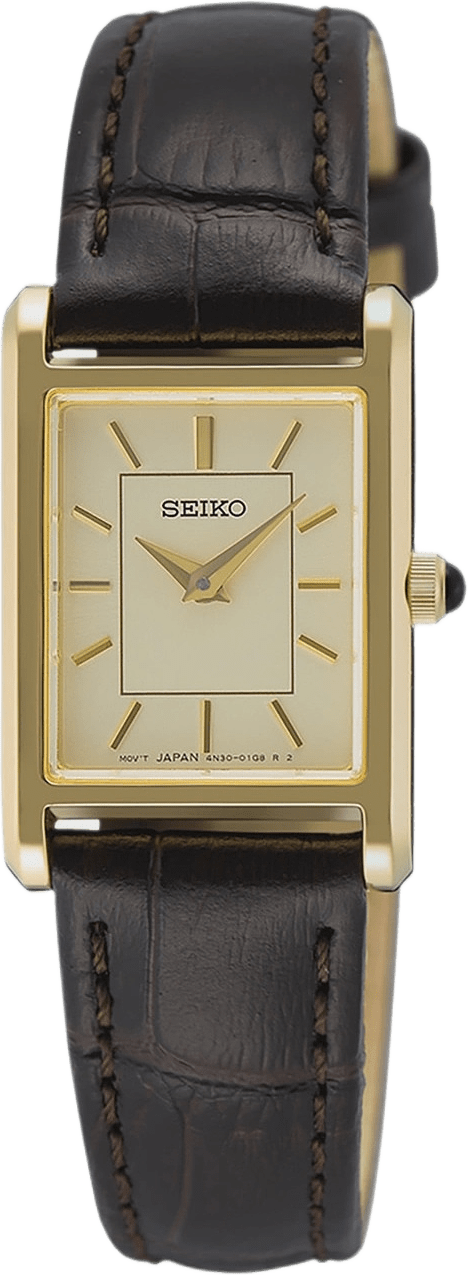 Seiko Dam Champagne/guld, Läderband - Swr110p1, från Seiko, i färgen 1.