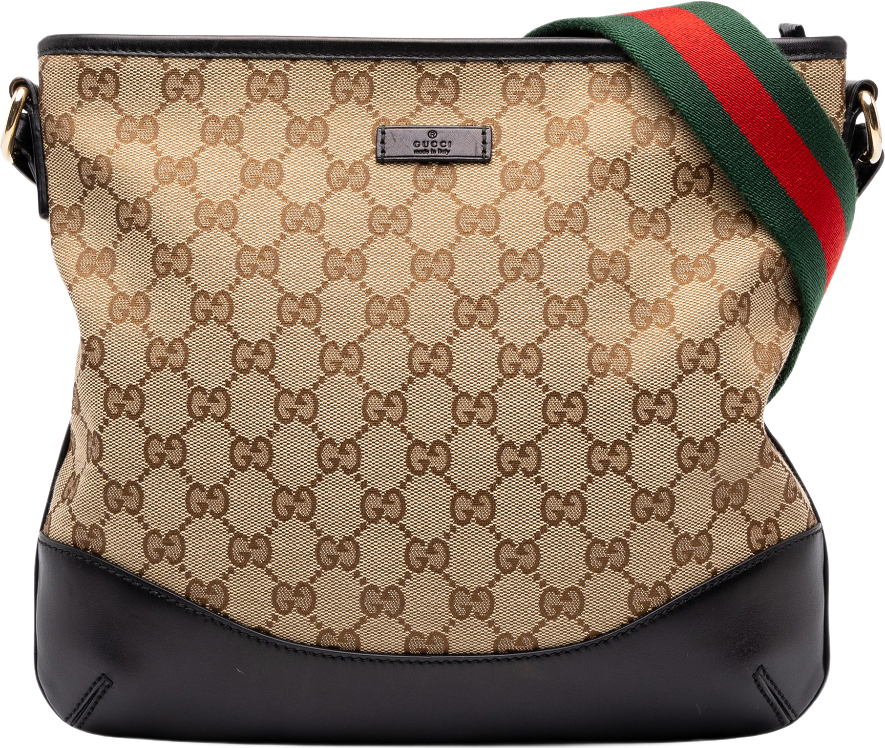 Gucci Gg Canvas Web Crossbody, från Luxclusif, i färgen beige.