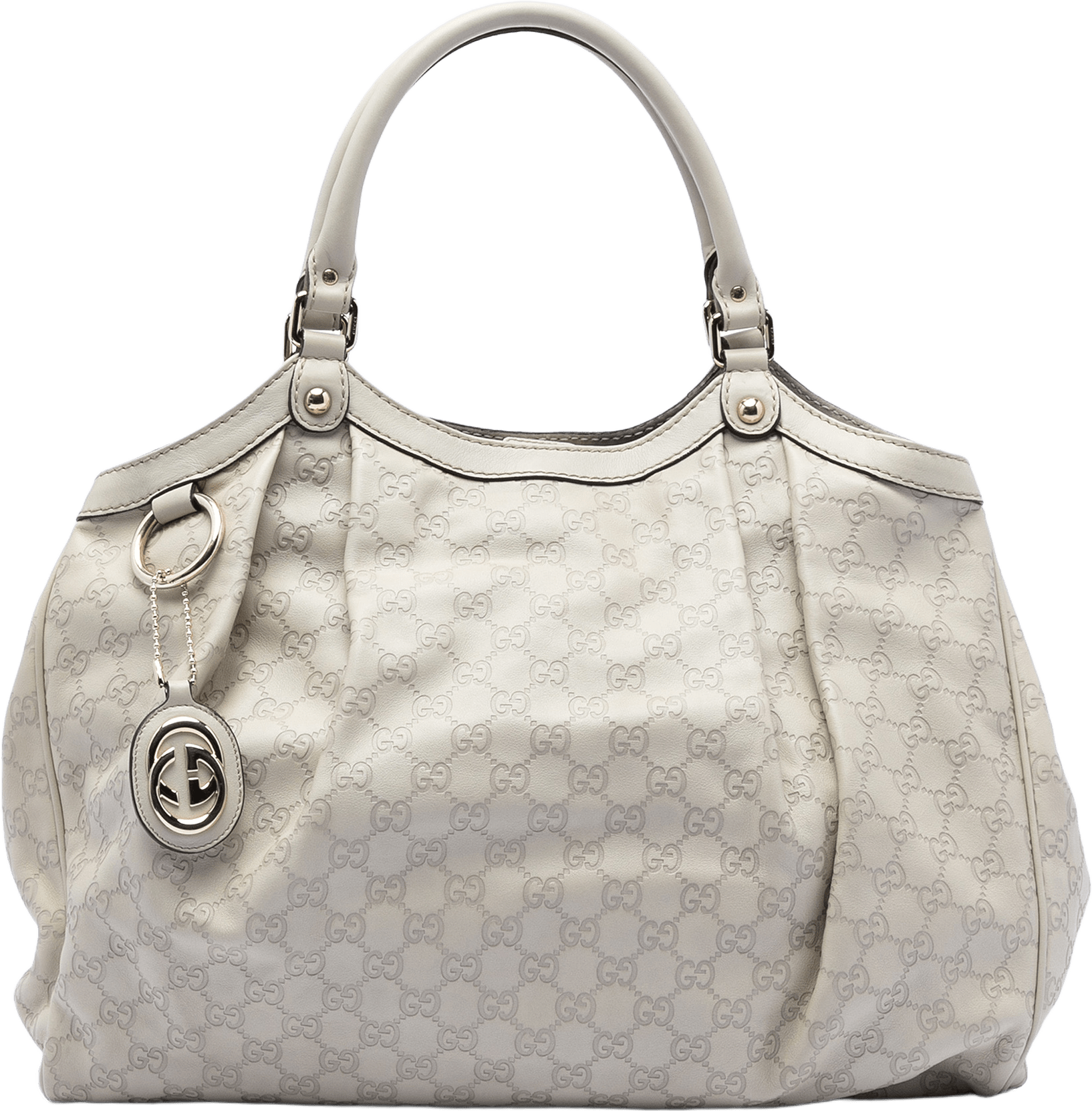 Gucci Large Guccissima Sukey Tote, från Luxclusif, i färgen white.