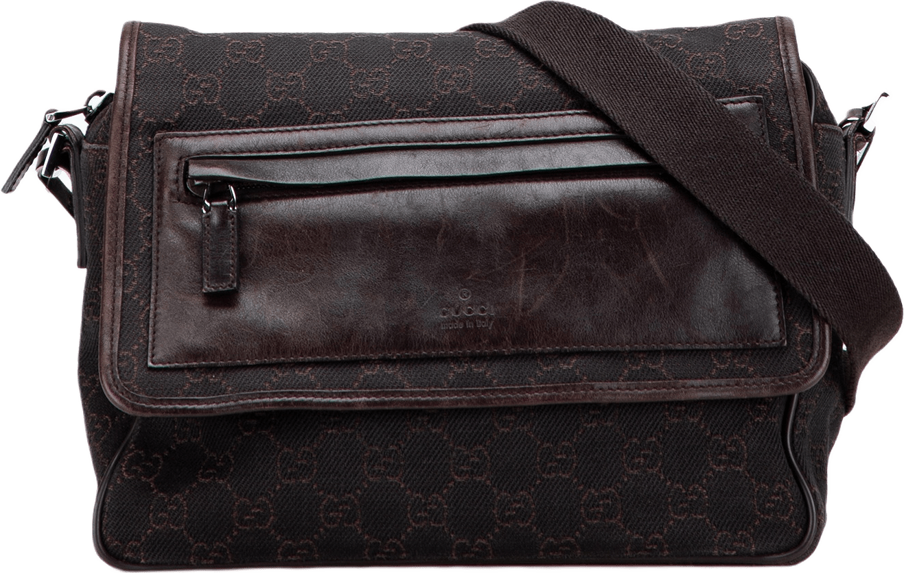 Gucci Gg Canvas Crossbody, från Luxclusif, i färgen dark brown.