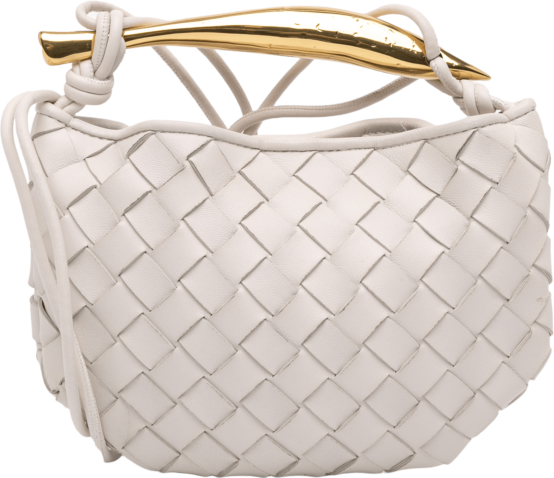 Bottega Veneta Baby Lambskin Intrecciato Sardine, från Luxclusif, i färgen white.