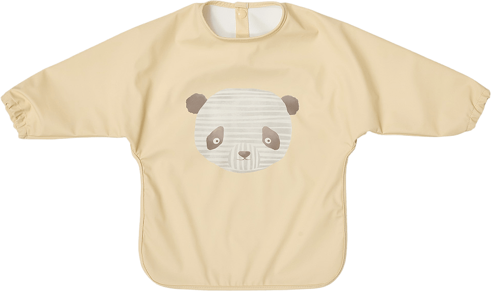 Lun Lun Panda Cape Bib, från OYOY Mini, i färgen butter.