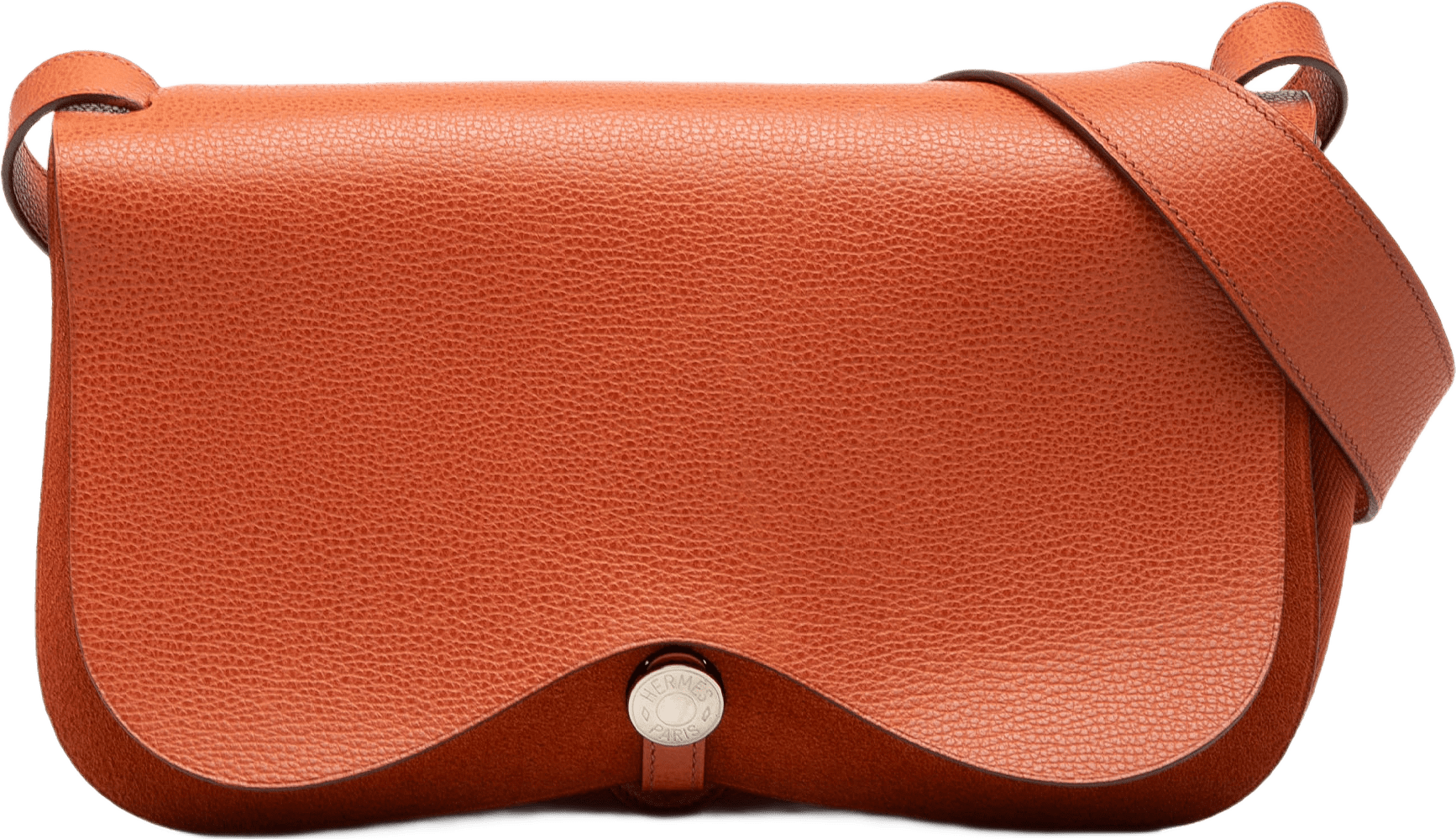 Hermès Vache Liege And Toile Sac Colorado Pm, från Luxclusif, i färgen orange.