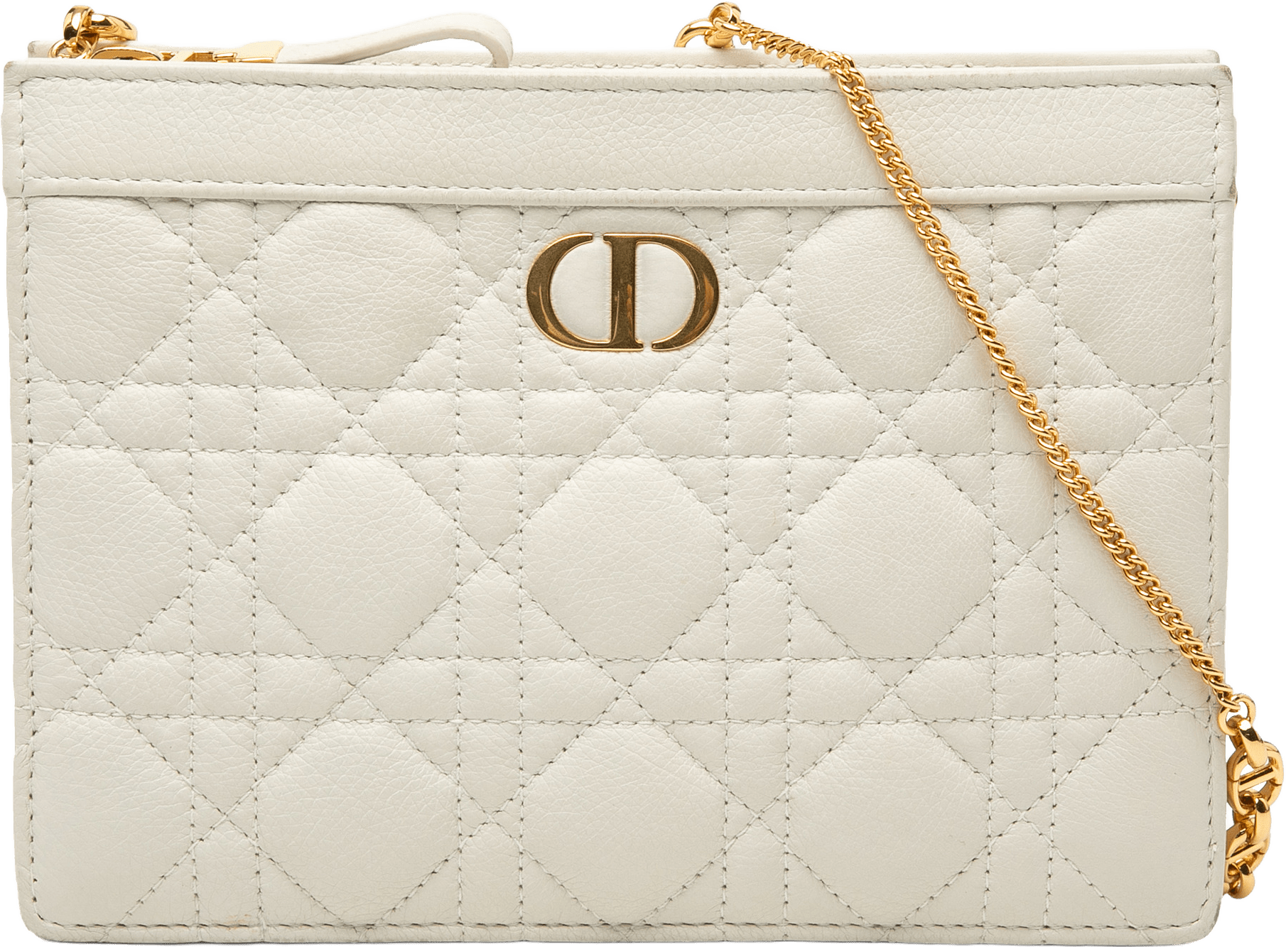 Dior Supple Cannage Calfskin Caro Every Dior Pouch, från Luxclusif, i färgen white.