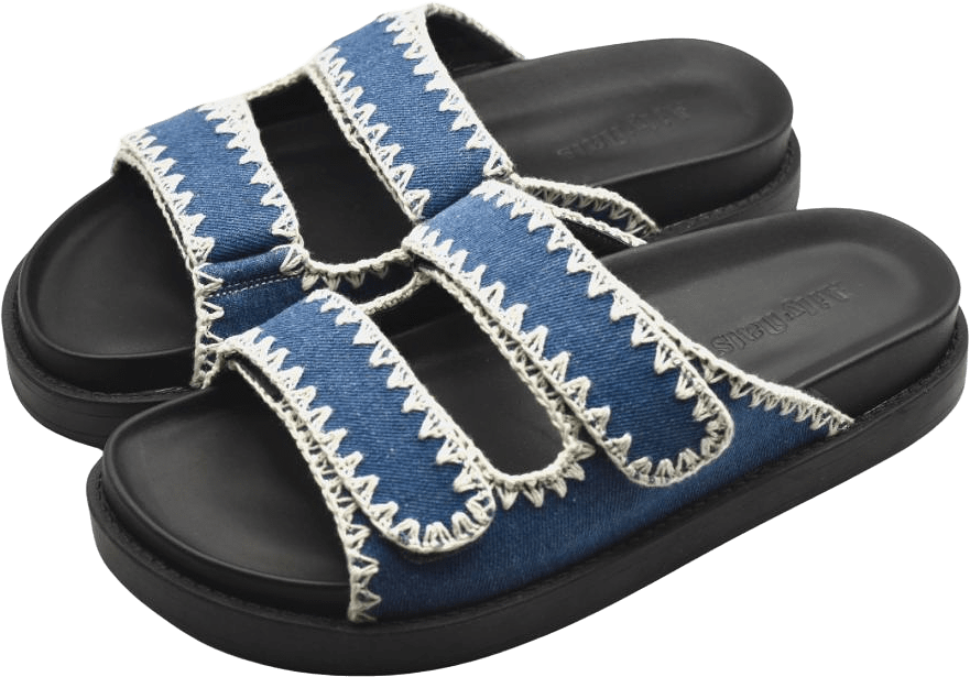 Slip-in Sandal Sara Denim, från Ailyflats, i färgen denim.