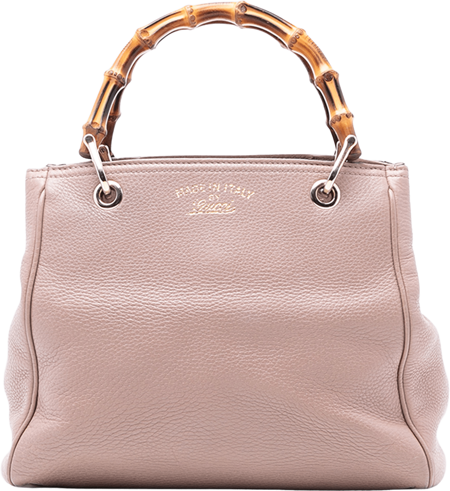 Gucci Small Calfskin Bamboo Shopper Satchel, från Luxclusif, i färgen pink.