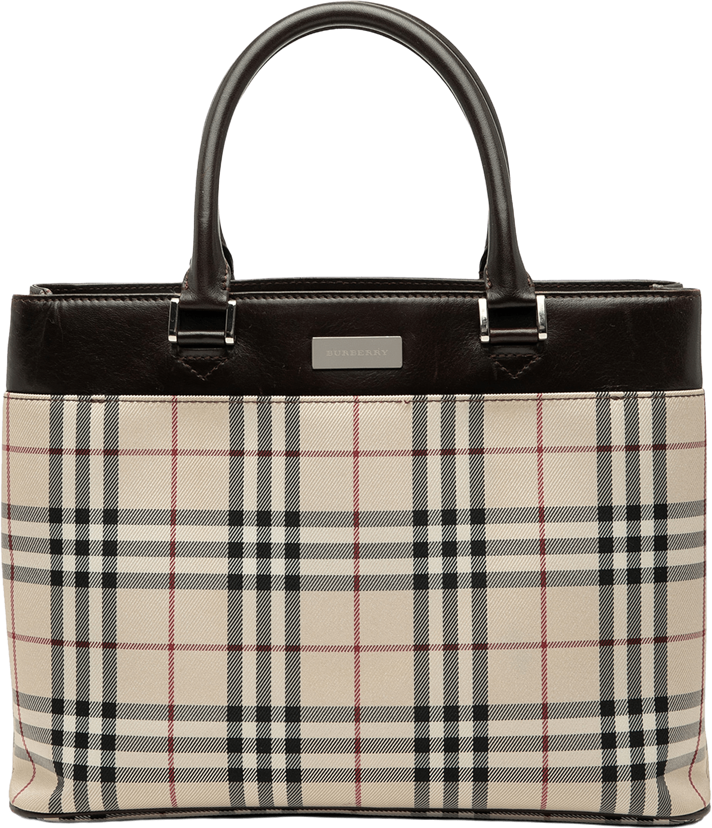 Burberry House Check Canvas Tote, från Luxclusif, i färgen beige.