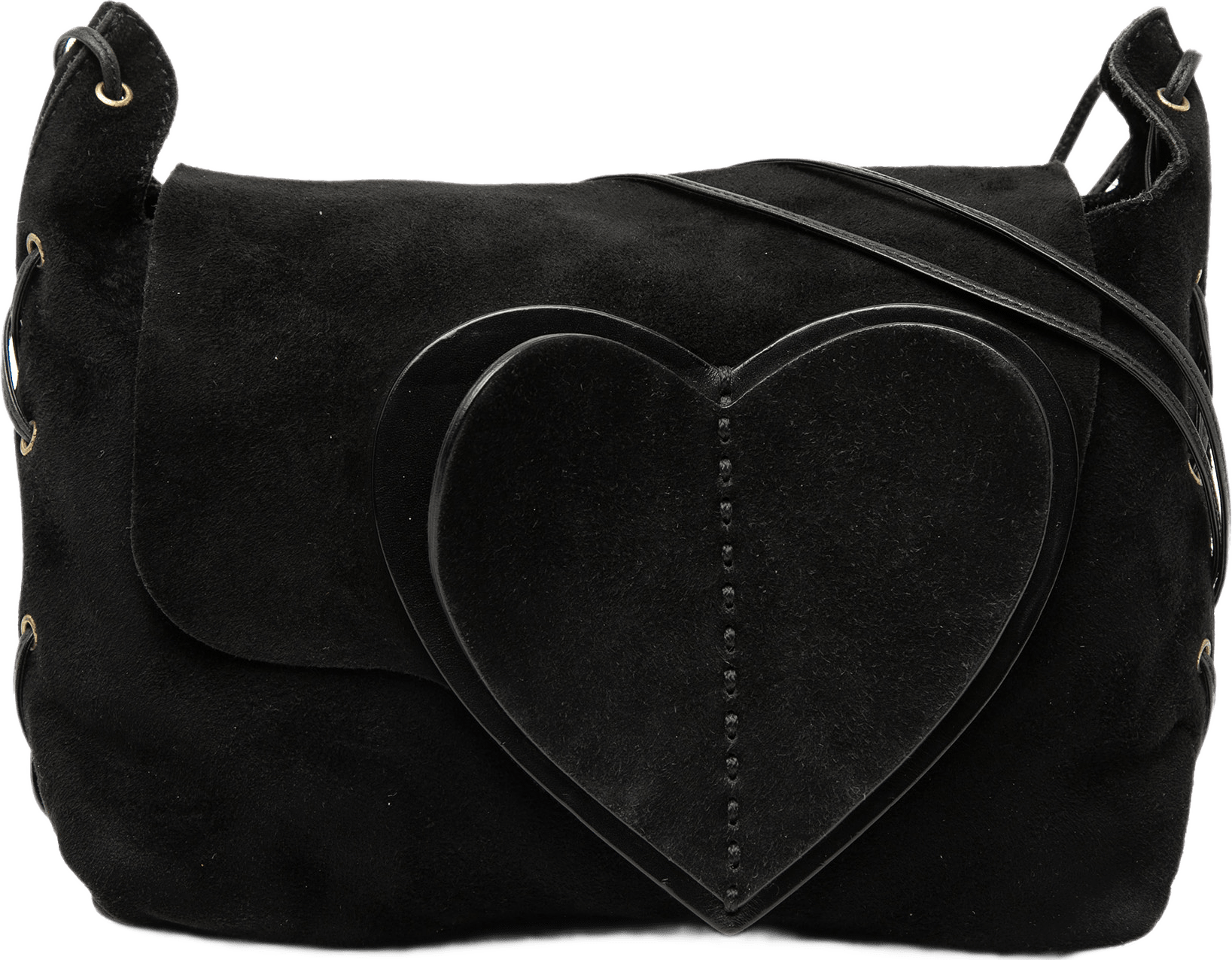 Gucci Suede Heart Crossbody, från Luxclusif, i färgen svart.