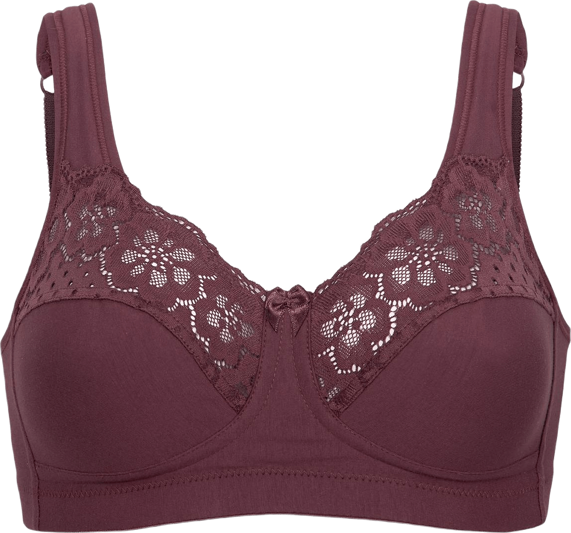 Cotton Bloom Mjuk-bh, från Swegmark, i färgen plum.