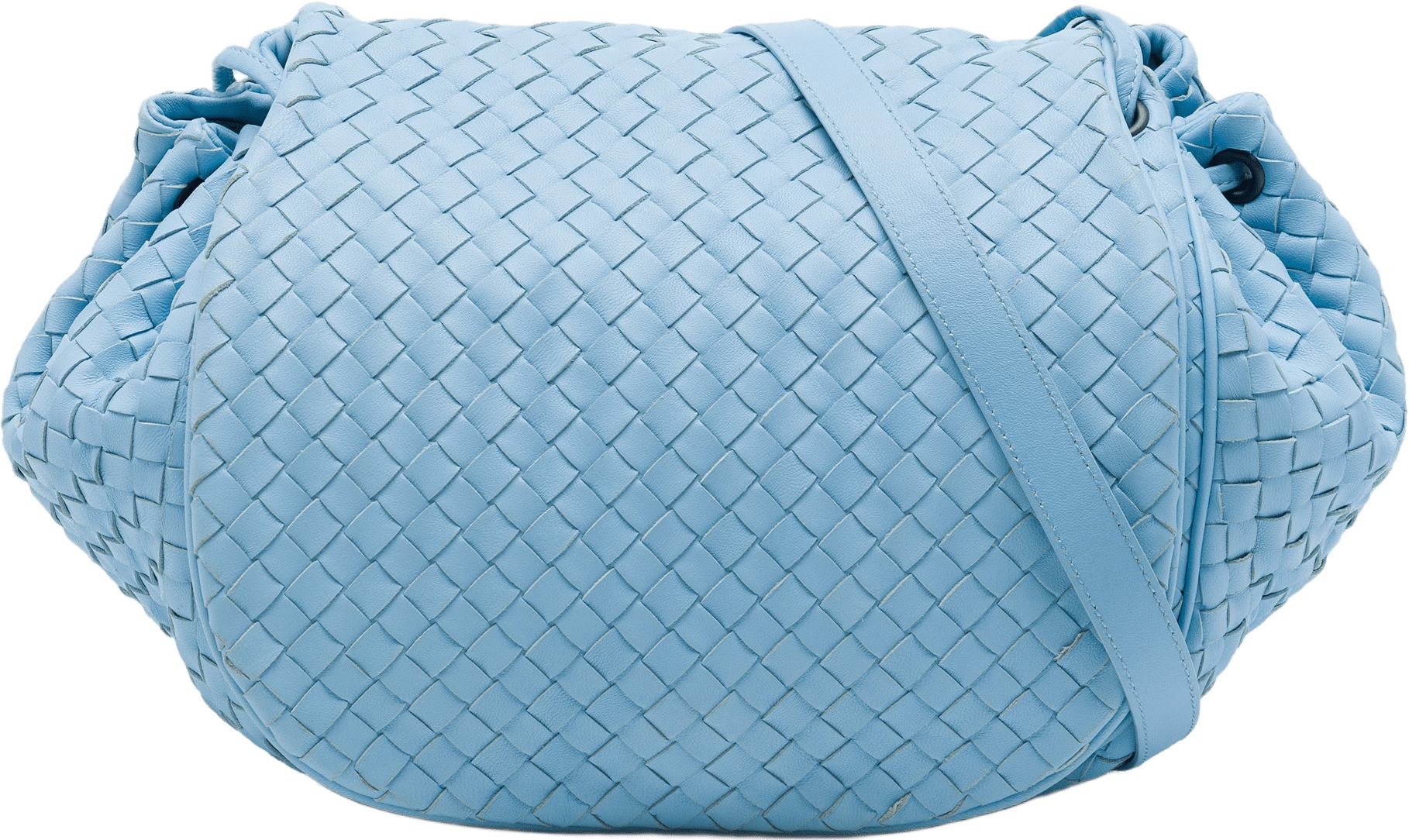 Bottega Veneta Nappa Intrecciato Flap Crossbody, från Luxclusif, i färgen blå.