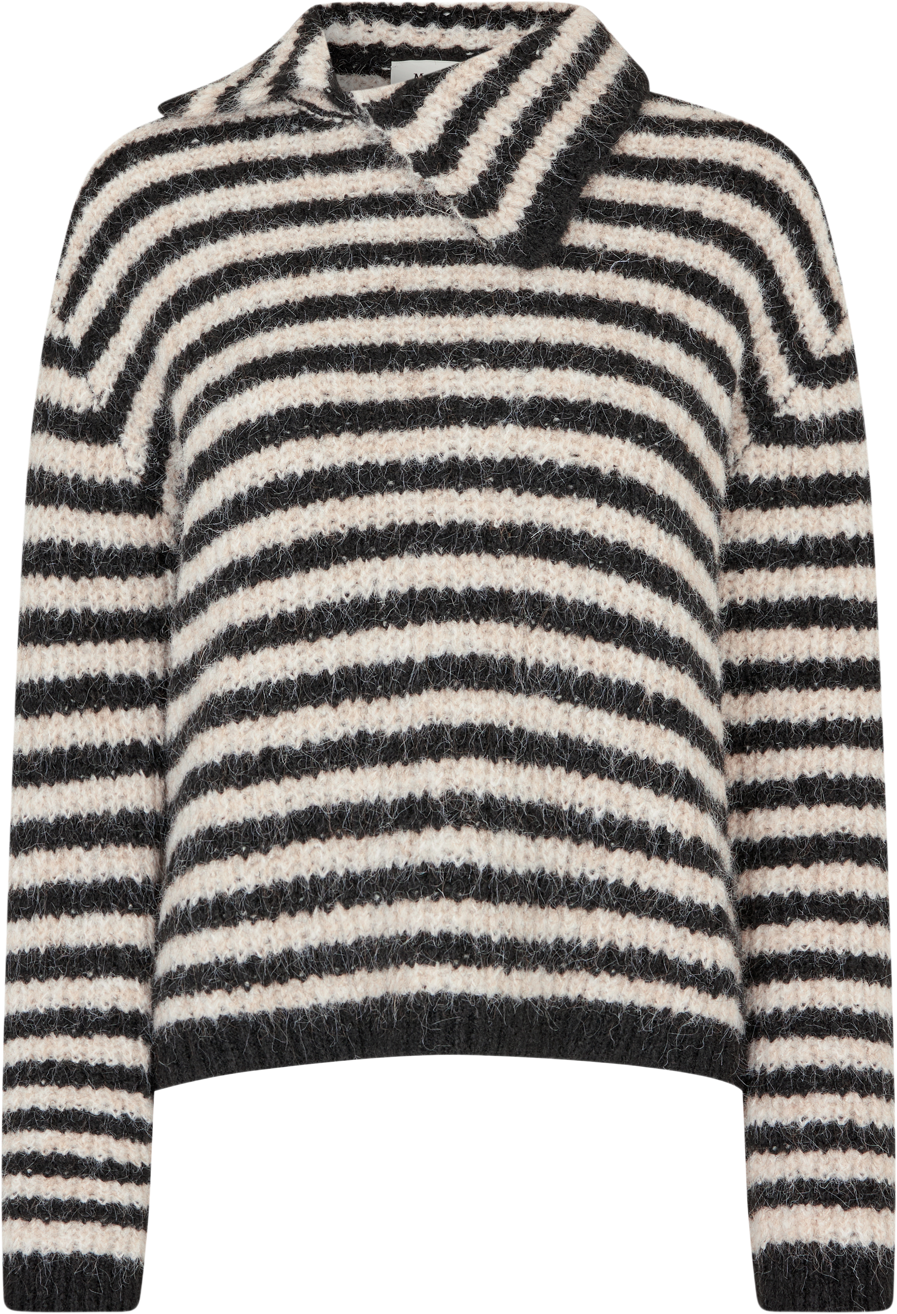 Packermd Rollneck, från Modström, i färgen black beige stripe.