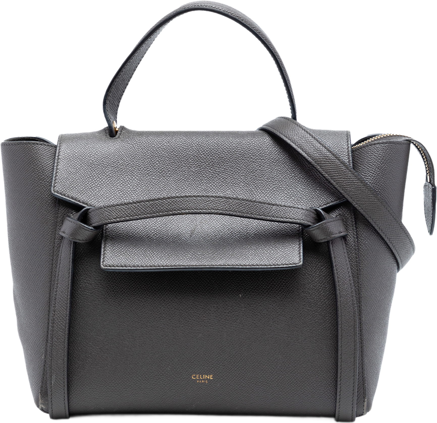 Celine Micro Grained Calfskin Belt Bag, från Luxclusif, i färgen gray.