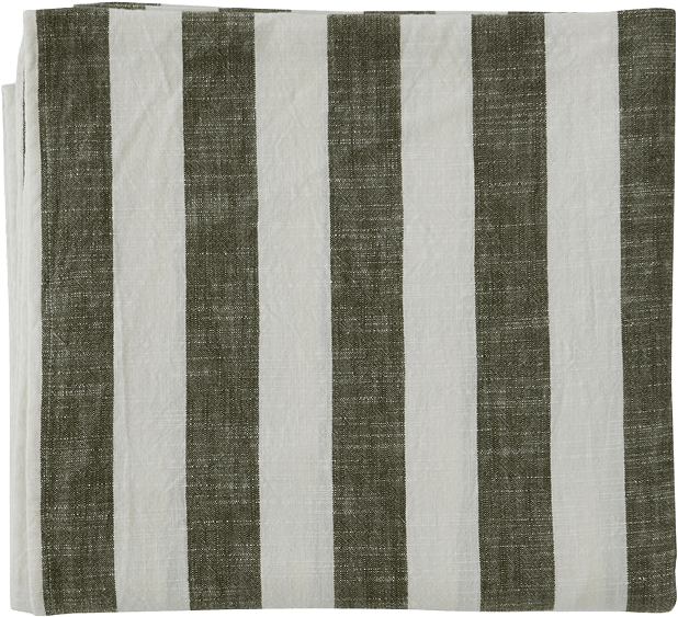 Striped Tablecloth - 260x140 Cm, från OYOY Living, i färgen olive.