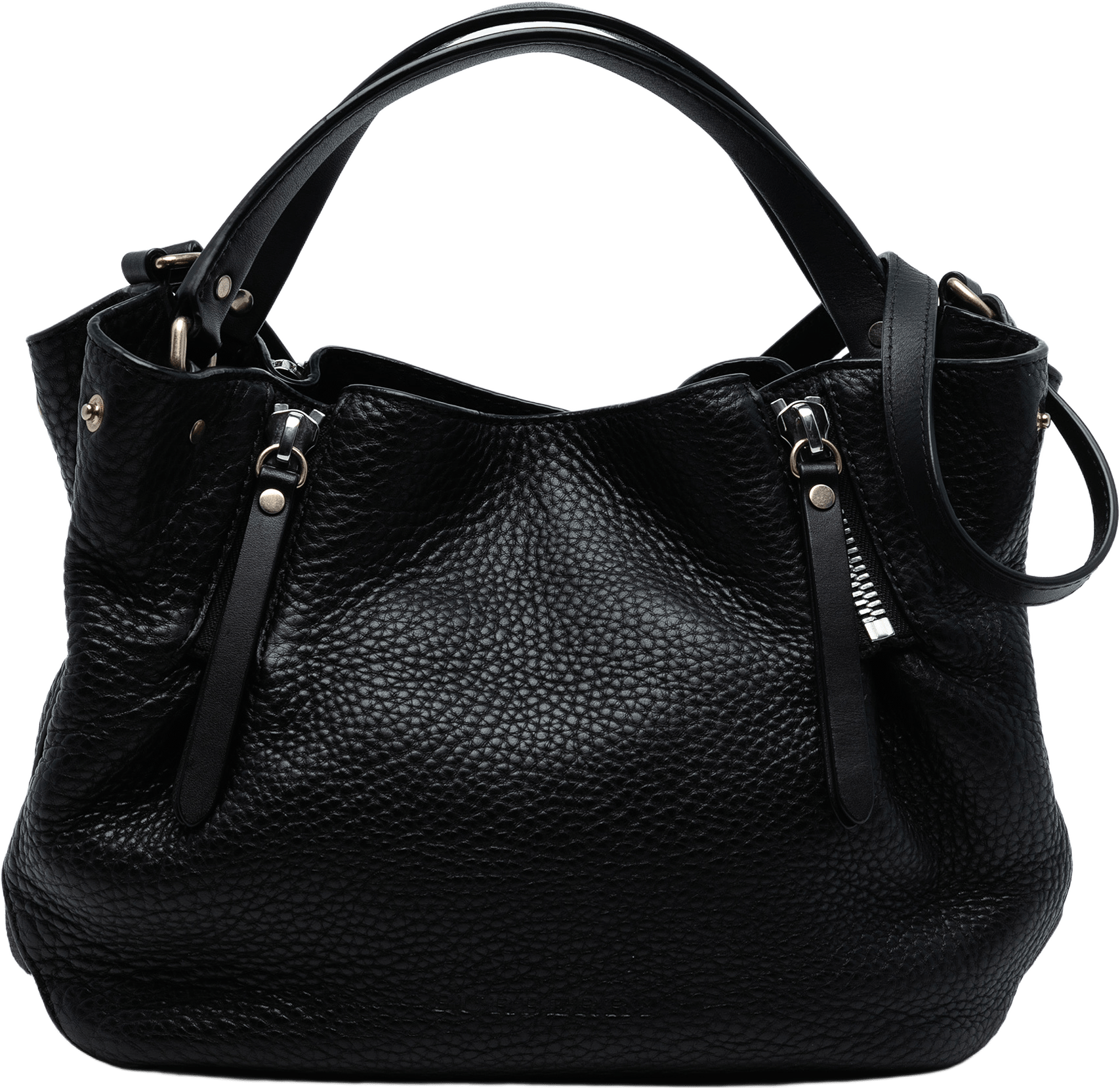 Burberry Small Leather And House Check Canvas Maidstone Satchel, från Luxclusif, i färgen black.