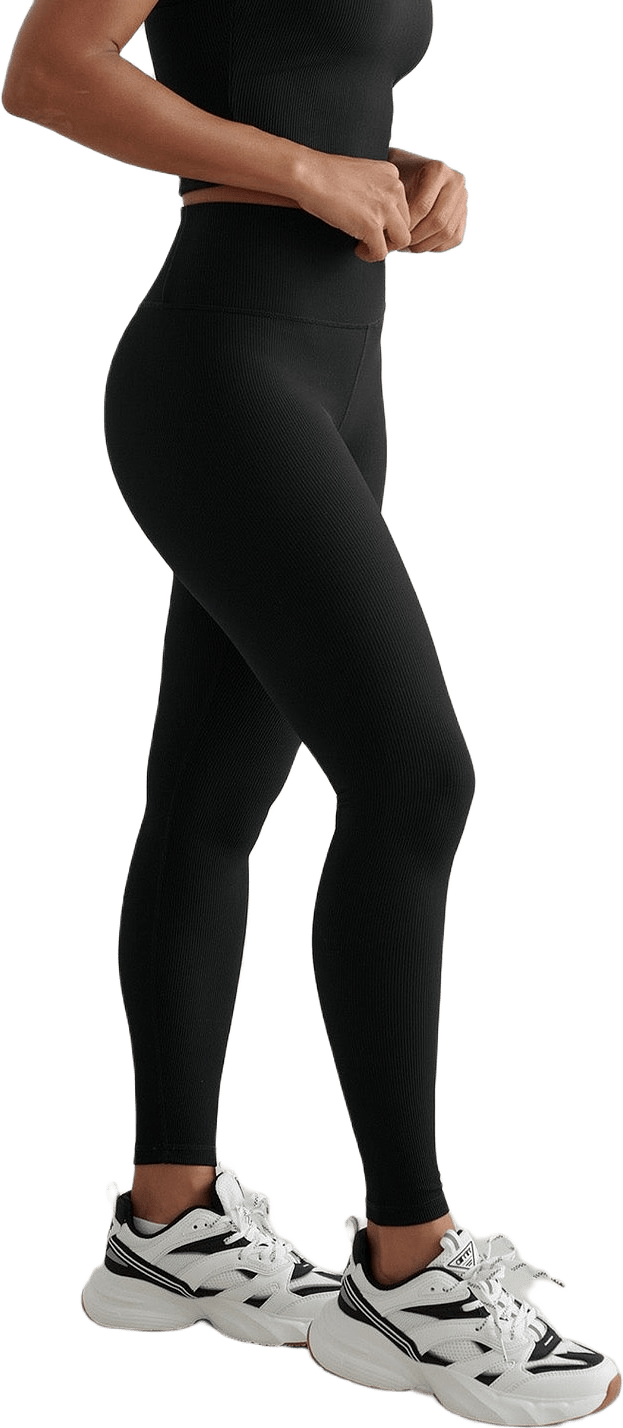 Black Ribbed Performance Tights