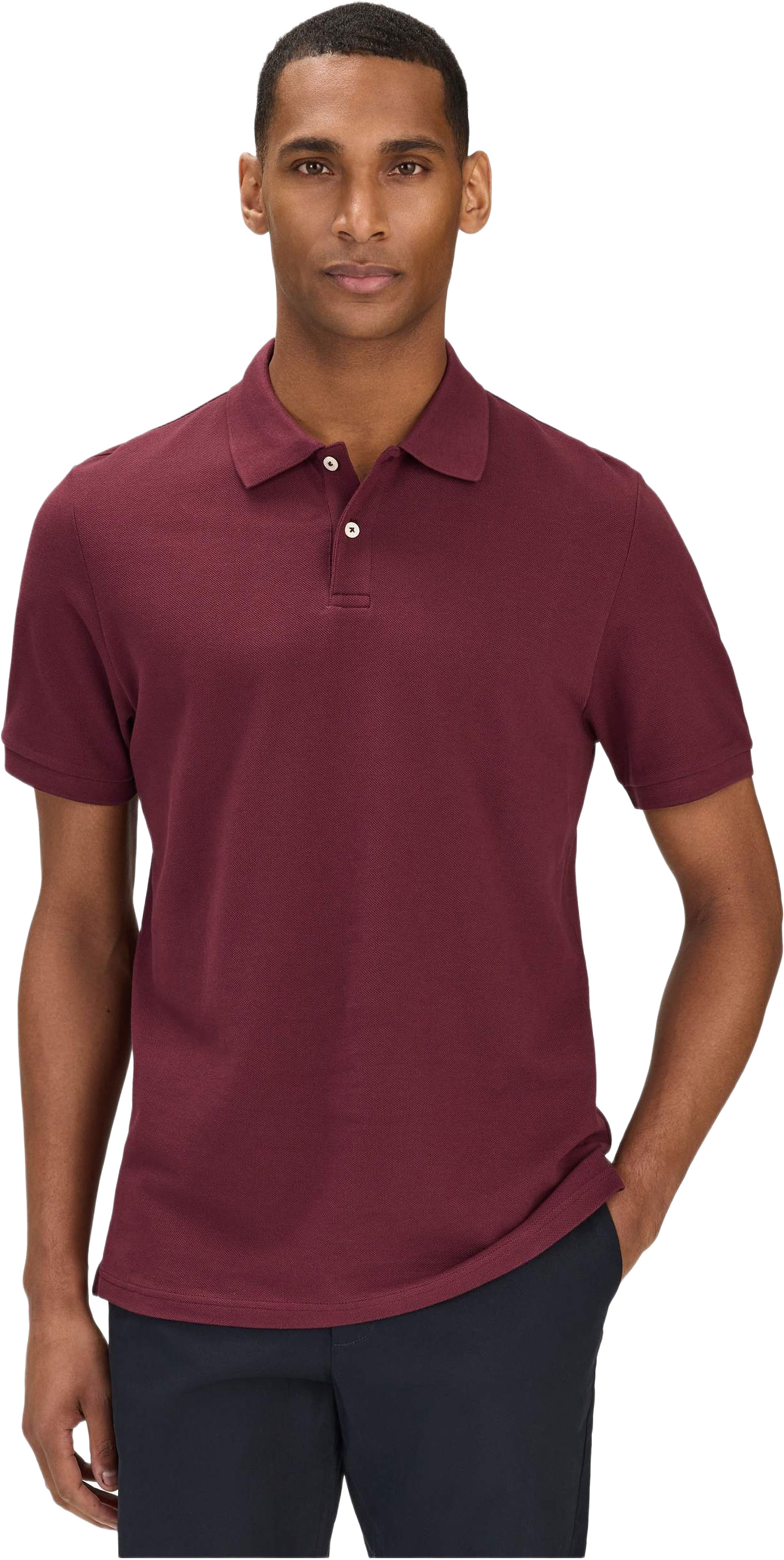 Cotton S/s Jersey Polo Piké (ola), från John Henric, i färgen burgundy.