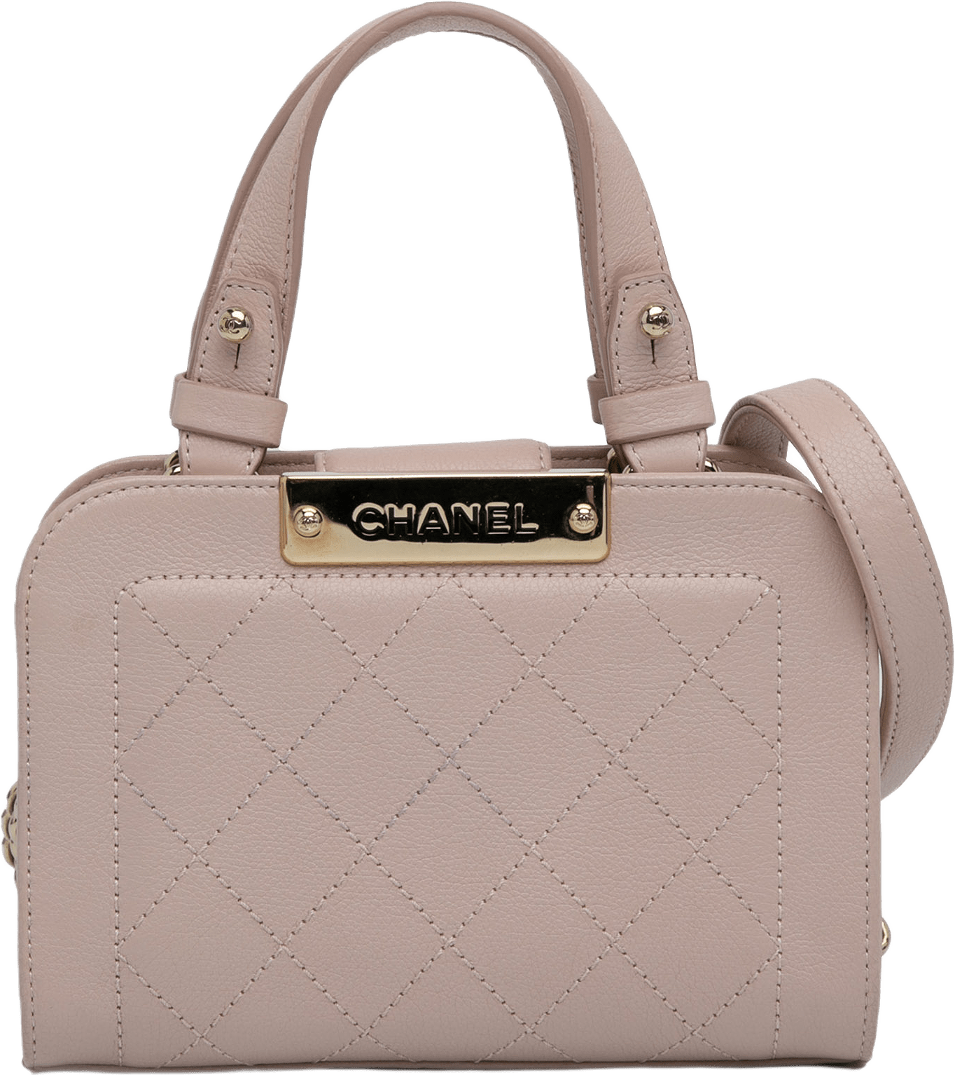 Chanel Mini Calfskin Label Click Shopping Tote