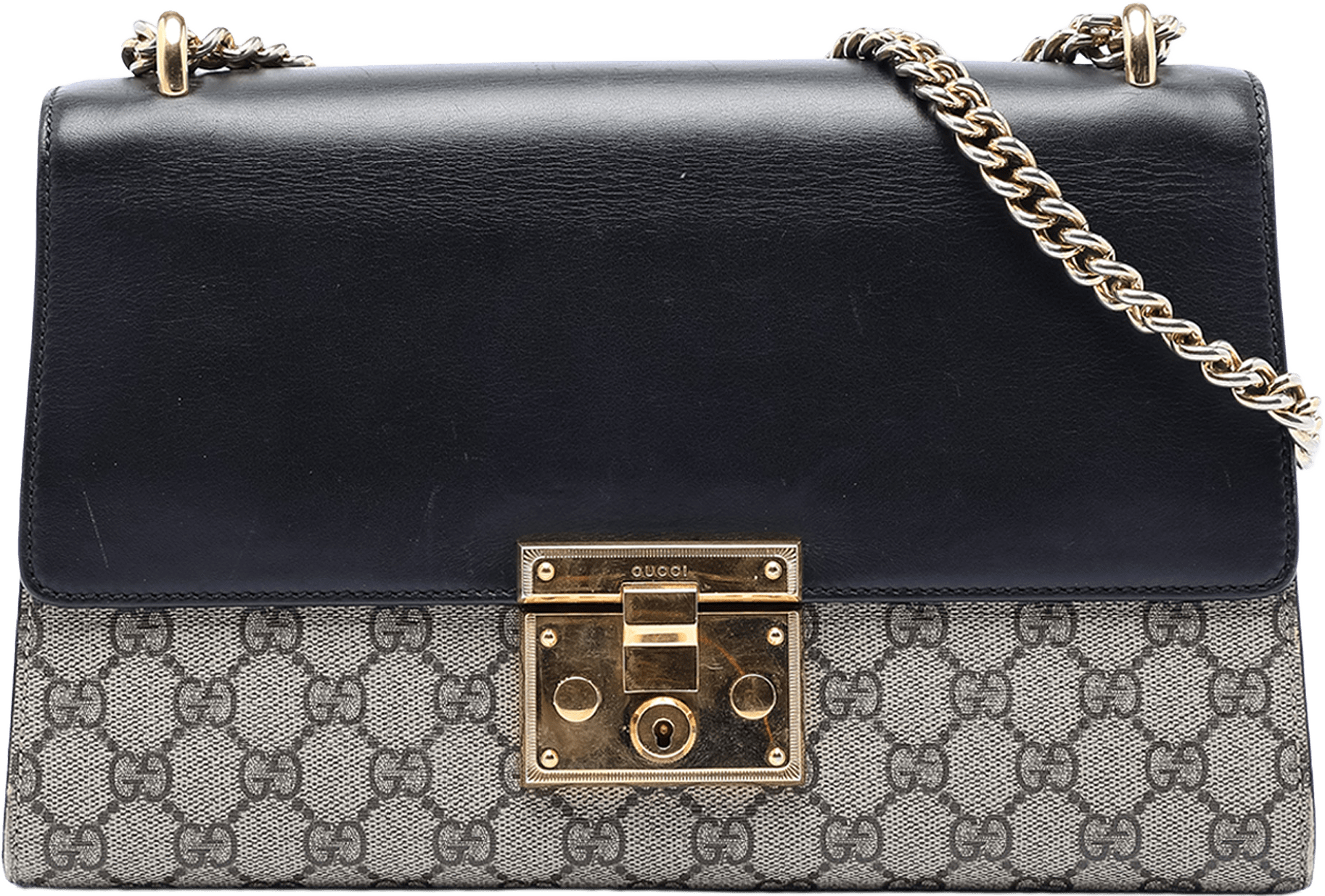 Gucci Medium Gg Supreme Padlock Shoulder Bag, från Luxclusif, i färgen beige.