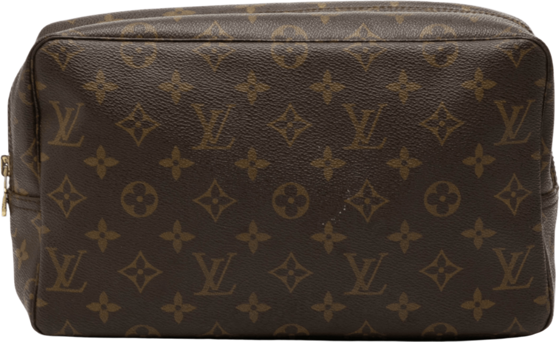Louis Vuitton Monogram Trousse Toilette 28, från Luxclusif, i färgen brown.