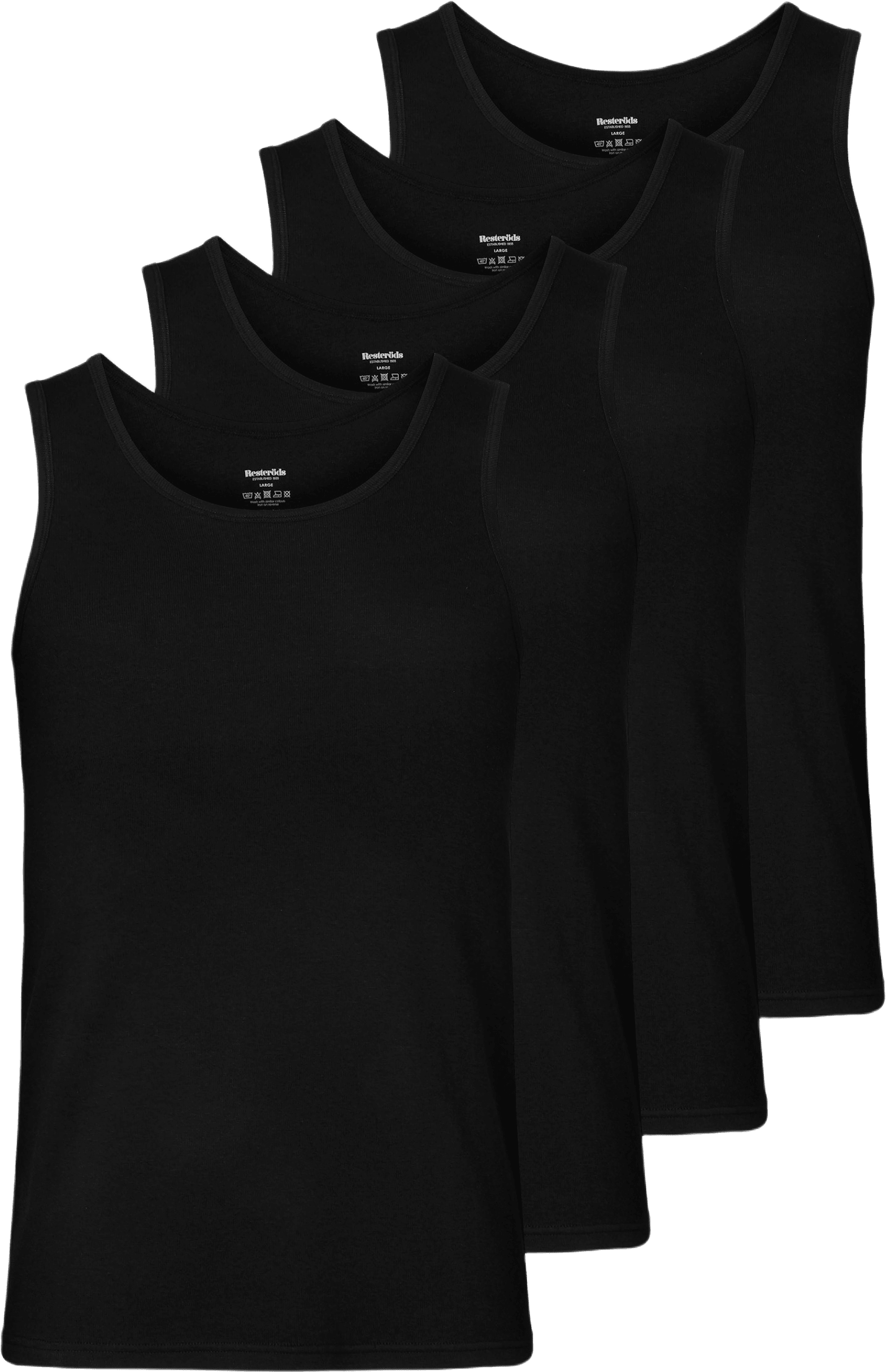 Bambu, Linne "rib", 4-pack, Svart