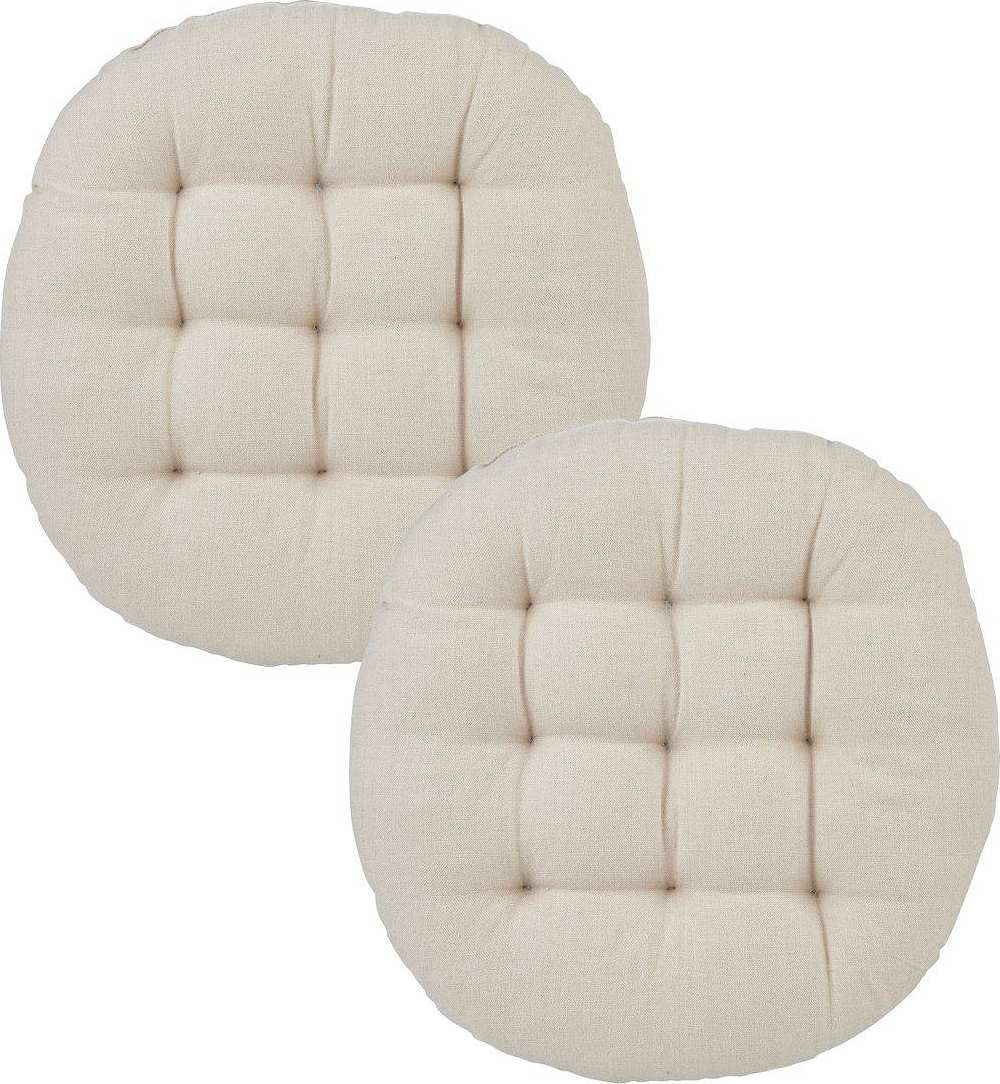 Louie Stolsdyna 2p - Rund, från Svanefors, i färgen beige.